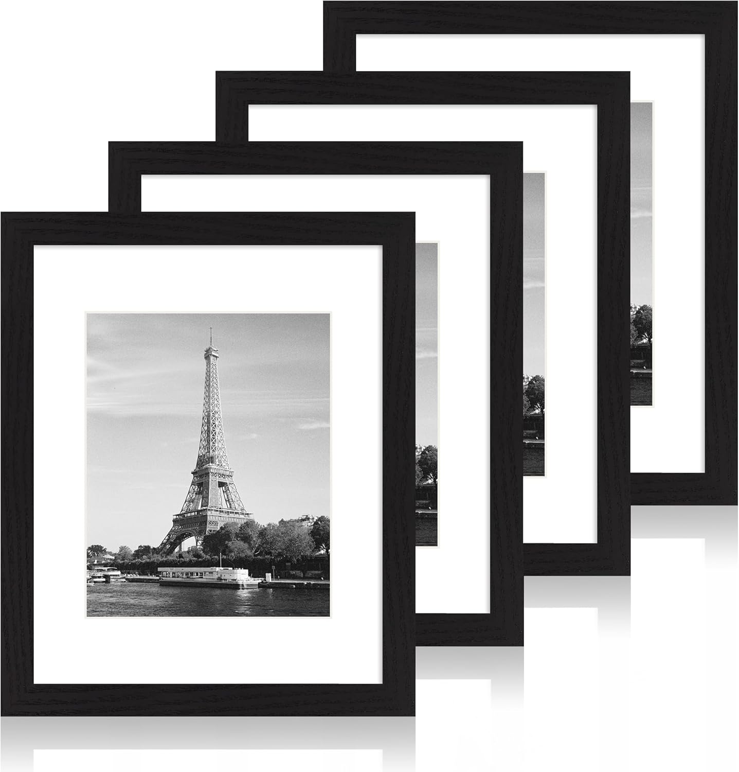Detalle de iRahmen 11x14 Picture Frame Set of 4 with Tempered Glass in Rustic Black MDF Frames