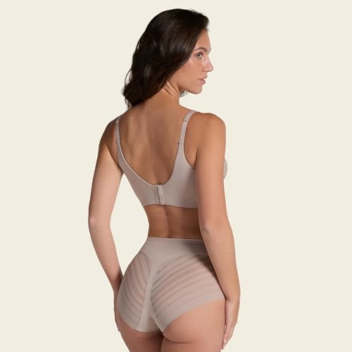 Detalle de Leonisa Braga Faja Reductora de Abdomen sin Costuras para Mujer, Braga Moldeadora con Encaje (Pack 1 o 2)