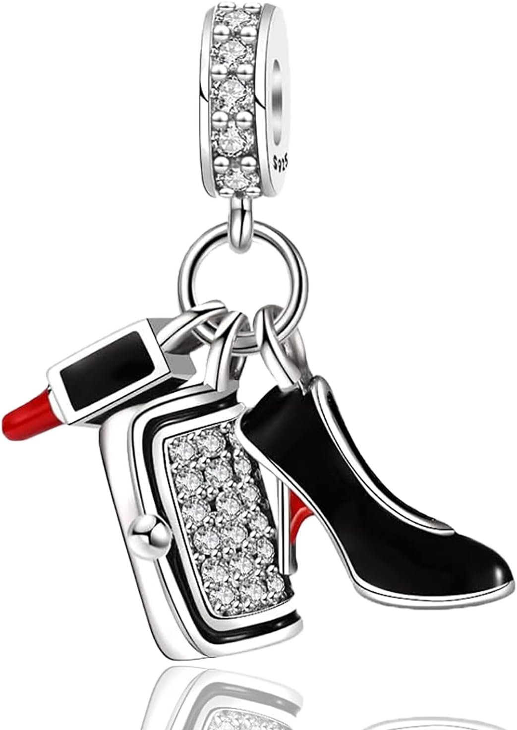 Thumbnail 6 de QOAUPO Charm Anhänger aus 925 Sterling-Silber – Strukturierter Medaillon-Anhänger, passt zu europäischen Armbändern