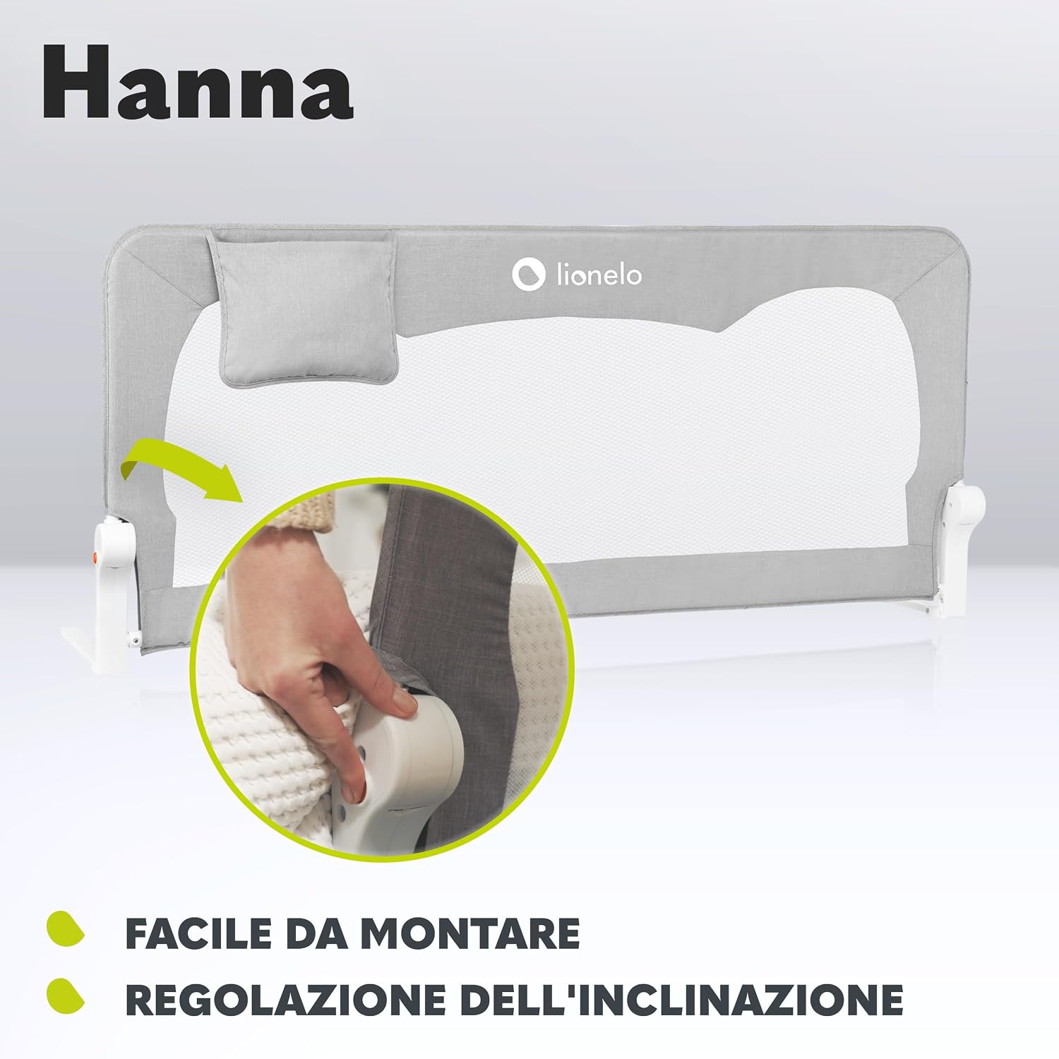 Thumbnail 2 de LIONELO Hanna Sponda letto universale: barriera protettiva resistente e pieghevole (66 cm) con blocco StandSafe