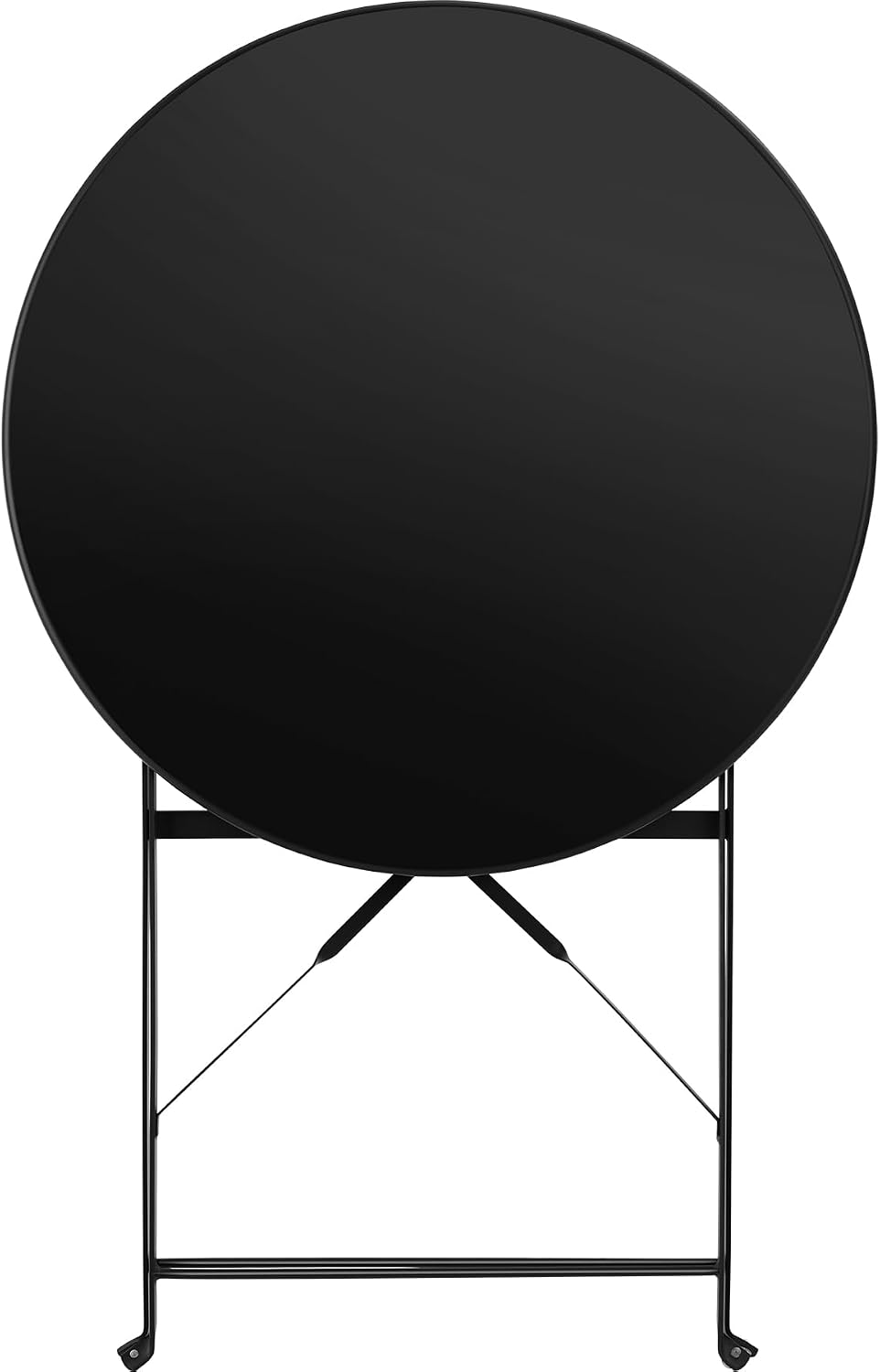 Detalle 2 de tectake 405160 bistroset med runt bord och två fällbara stolar i svart stål