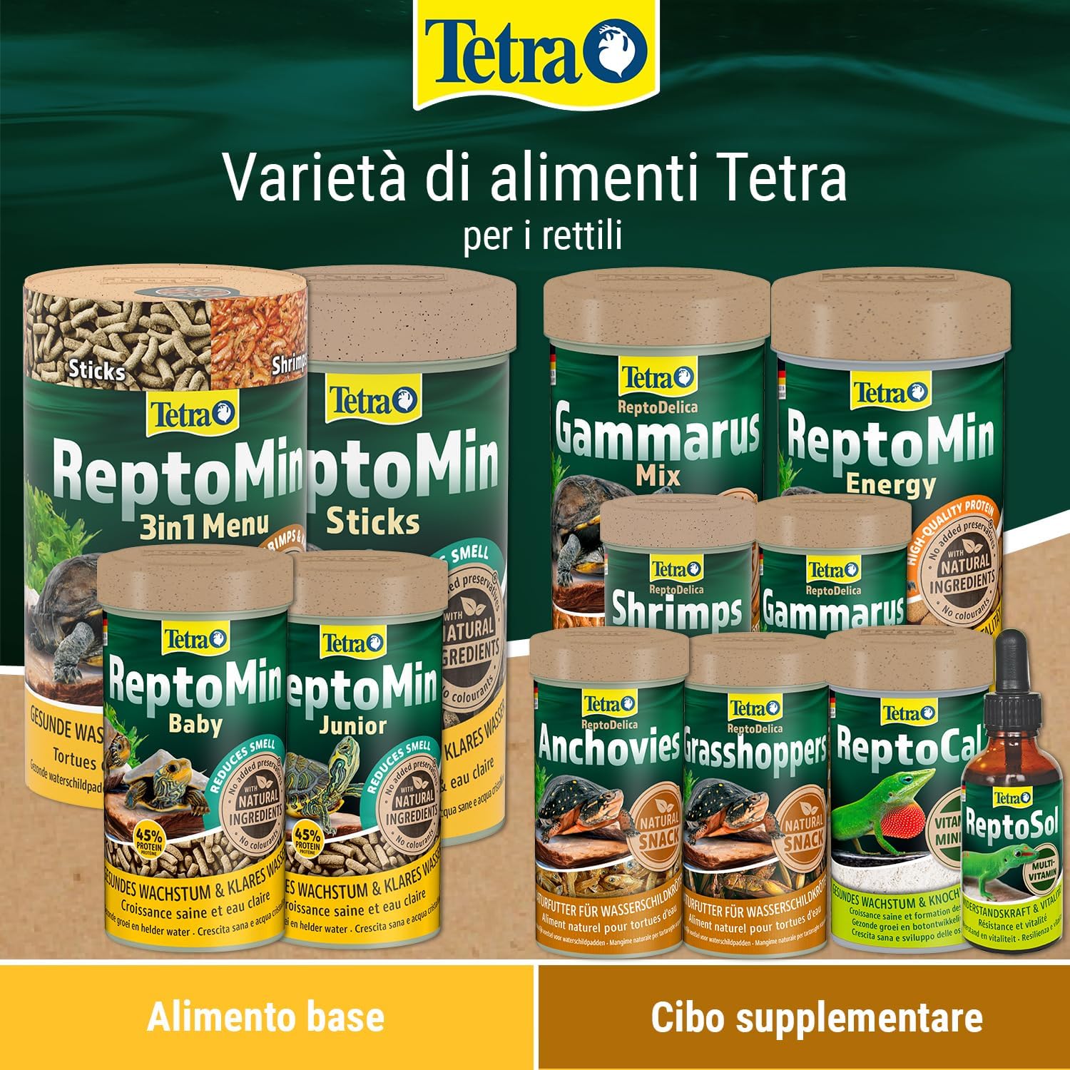 Thumbnail 6 de Tetra ReptoMin Energy Turtle Food – Alimento premium per tartarughe, lattina 250 ml