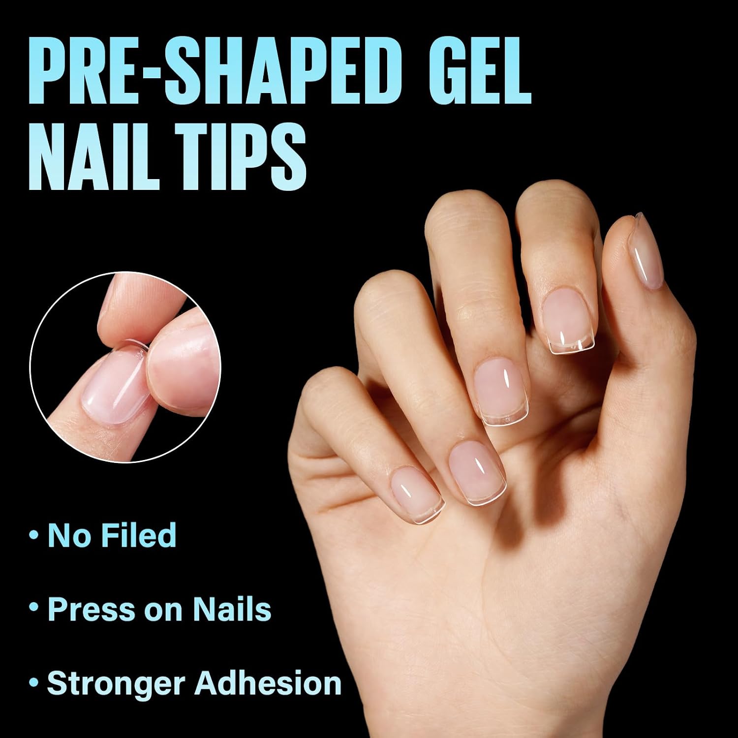 Thumbnail 6 de TOMICCA Quadrat Gel-Nageltips 504 Stück (12 Größen) – Ultra kurze Full Cover Nail Tips für DIY & Nagelstudios