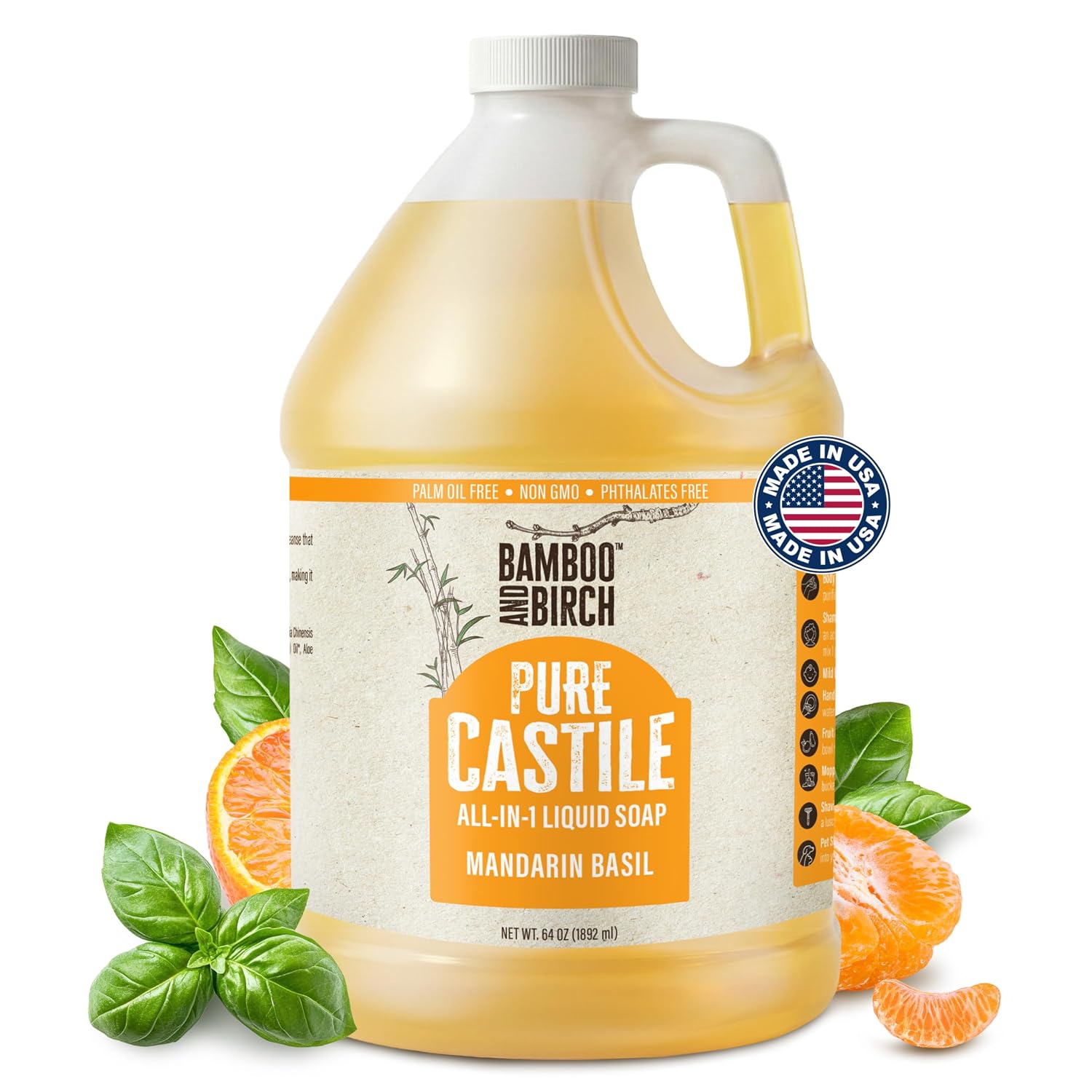 Thumbnail 6 de Bamboo and Birch Pure Castile Soap Liquid (Lavender) — 64 oz, natural palm-oil-free liquid soap