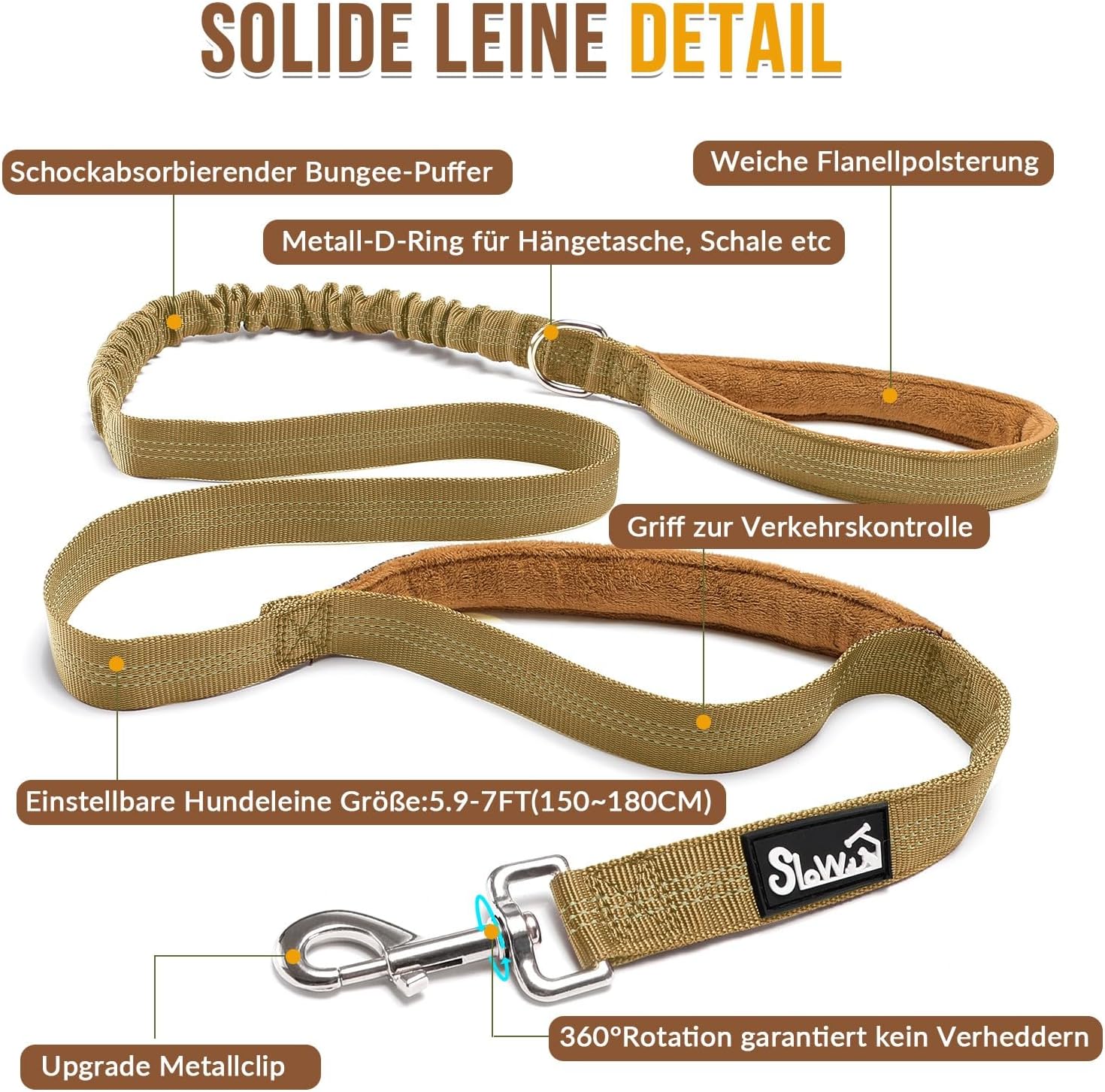 Detalle de SlowTon Hundegeschirr mittelgroße bis große Hunde mit reflektierender Polsterung, verstellbarem Hals & Brust und Anti-Zug-Design