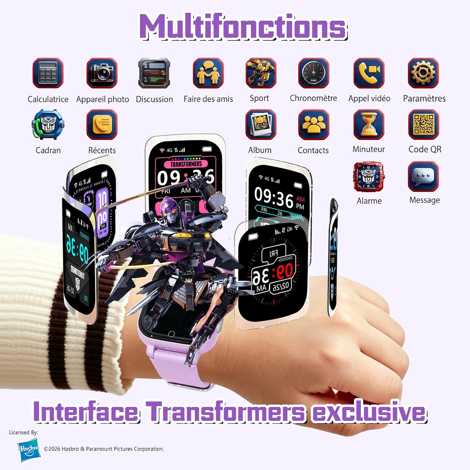 Detalle de Transformers 4G Kids Smart Watch with GPS Tracker (4G) for 4–12 Year Olds