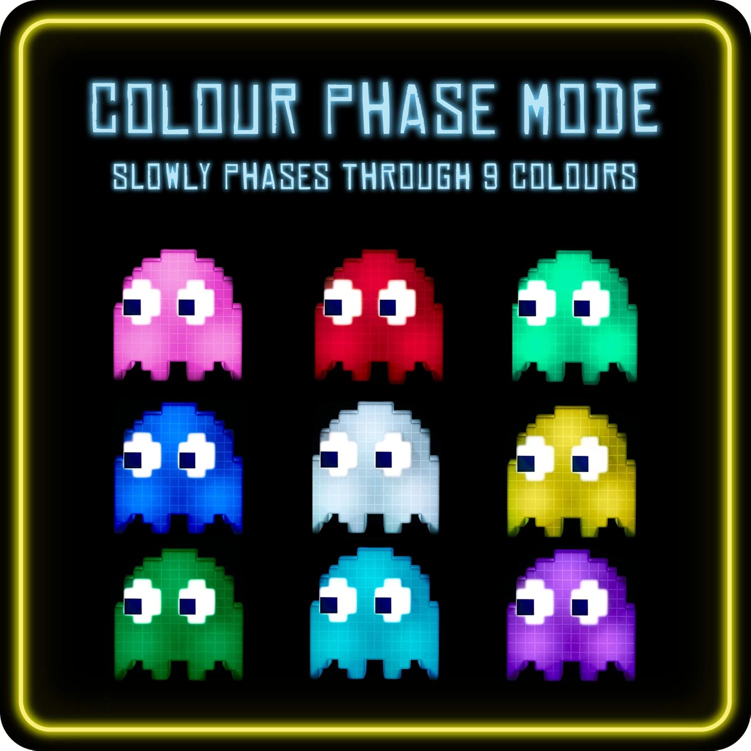 Thumbnail 6 de Paladone Pac-Man Ghost Light — Officially Licensed, Colour Phasing, Music-Reactive USB Lamp