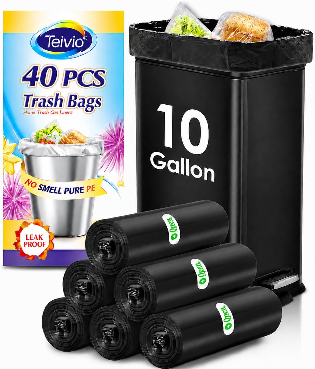 Detalle de Teivio Kitchen Trash Bags, 10 Gallon