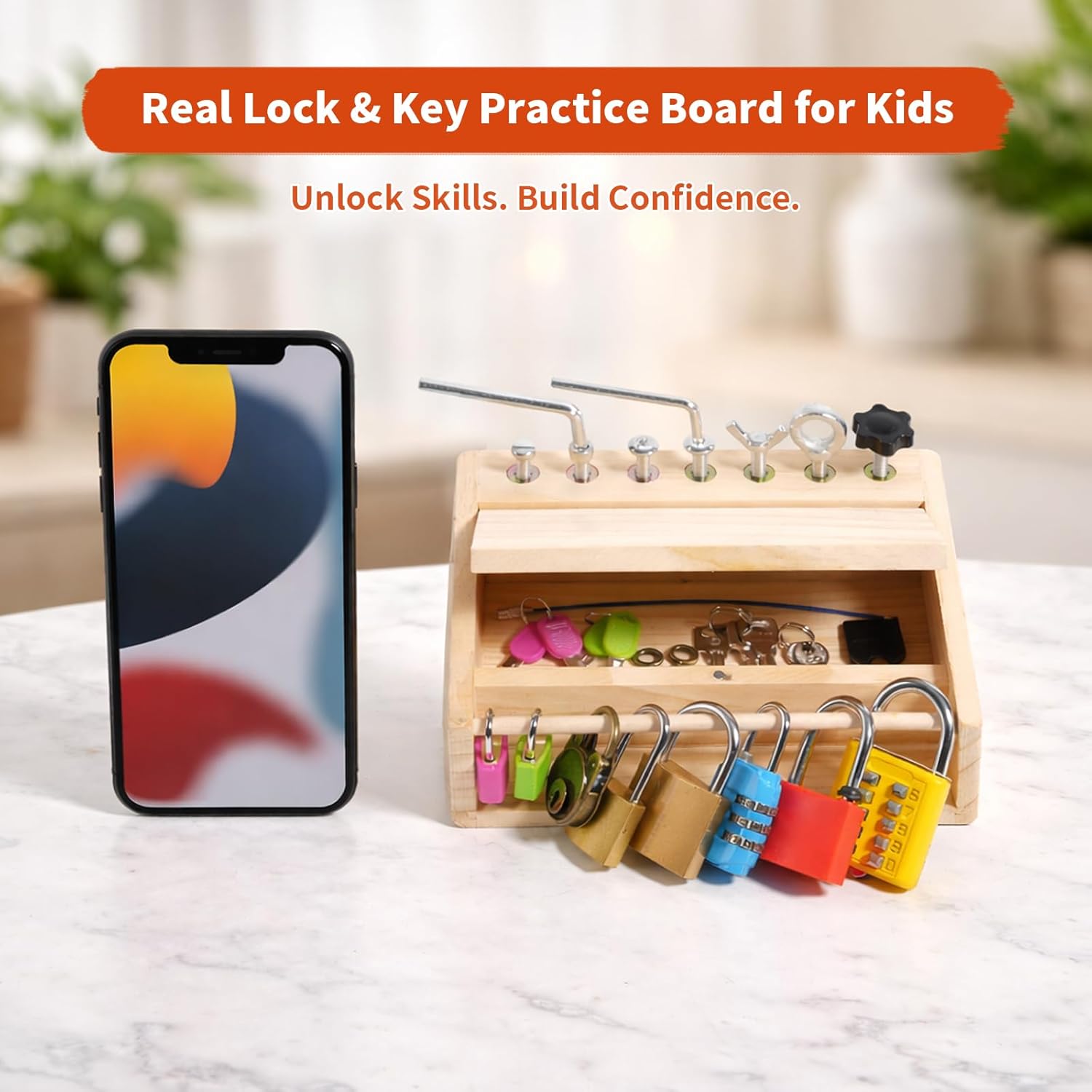 Thumbnail 6 de INIFEIDALA Montessori screwdriver board lock and key set for 3+ year olds