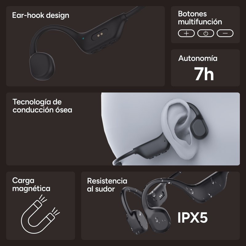 Thumbnail 3 de ksix Astro 2 auriculares conducción ósea 7 h