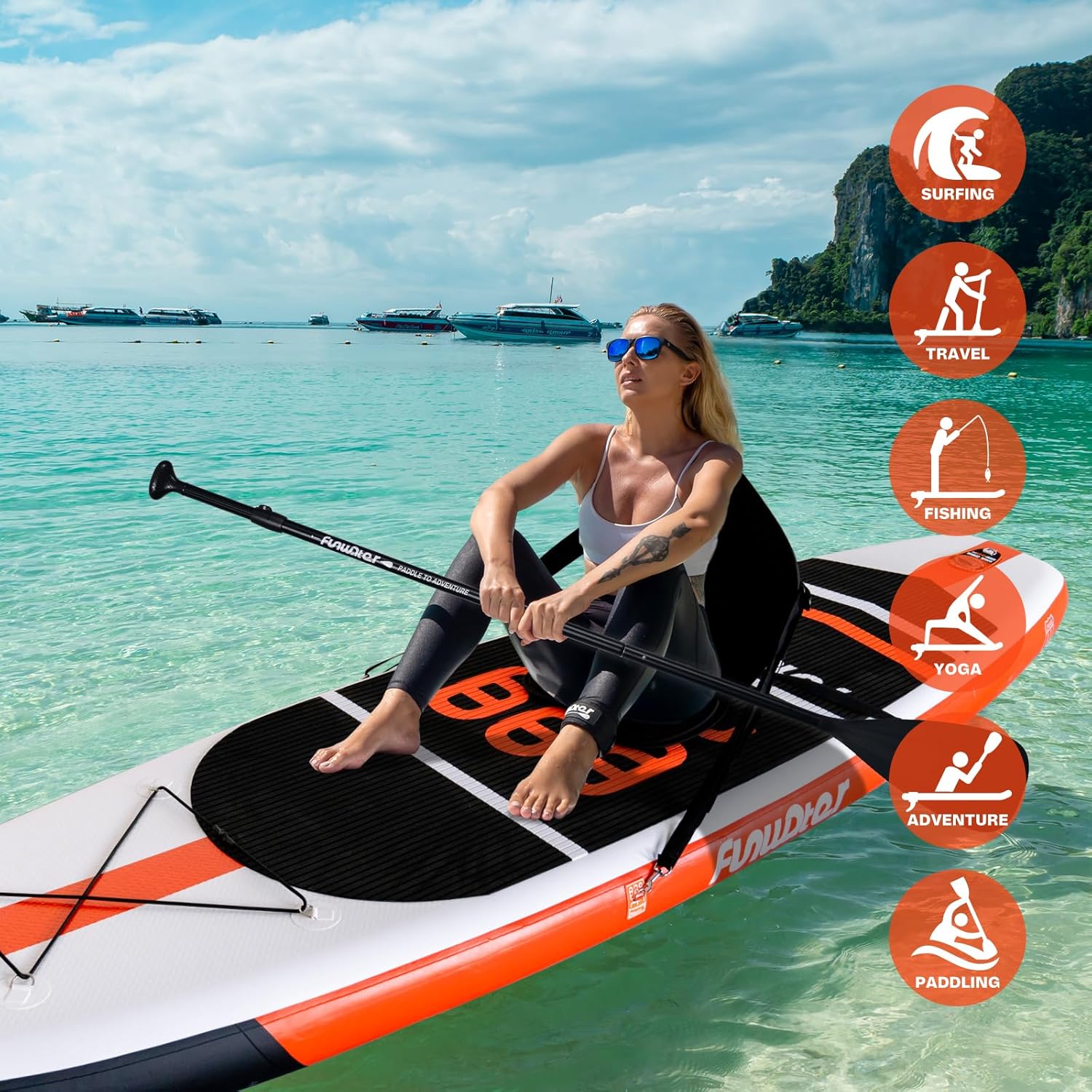 Thumbnail 6 de FunWater Inflatable Stand Up Paddle Board (11'6", 11', 10'6") with Premium Accessories