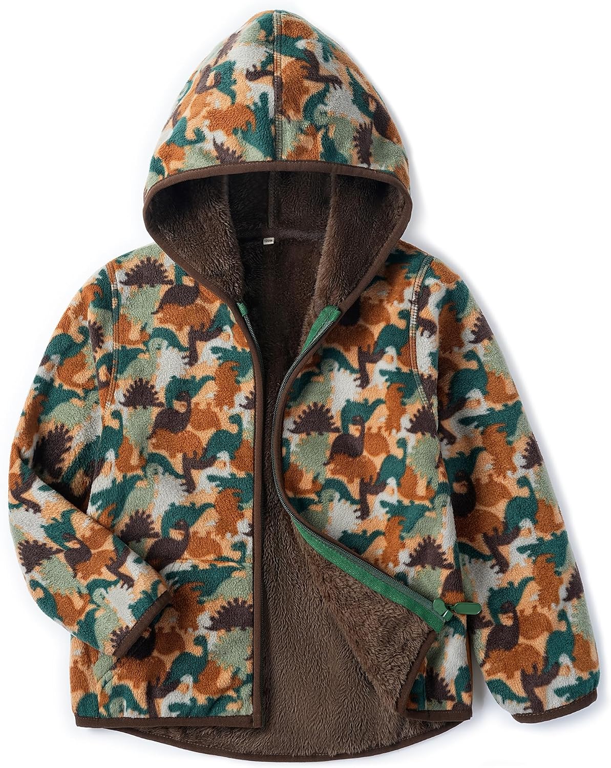 Detalle de EIGIOO Hooded Polar Fleece Jacket for Boys and Girls, Sherpa Lining and Zip-Up
