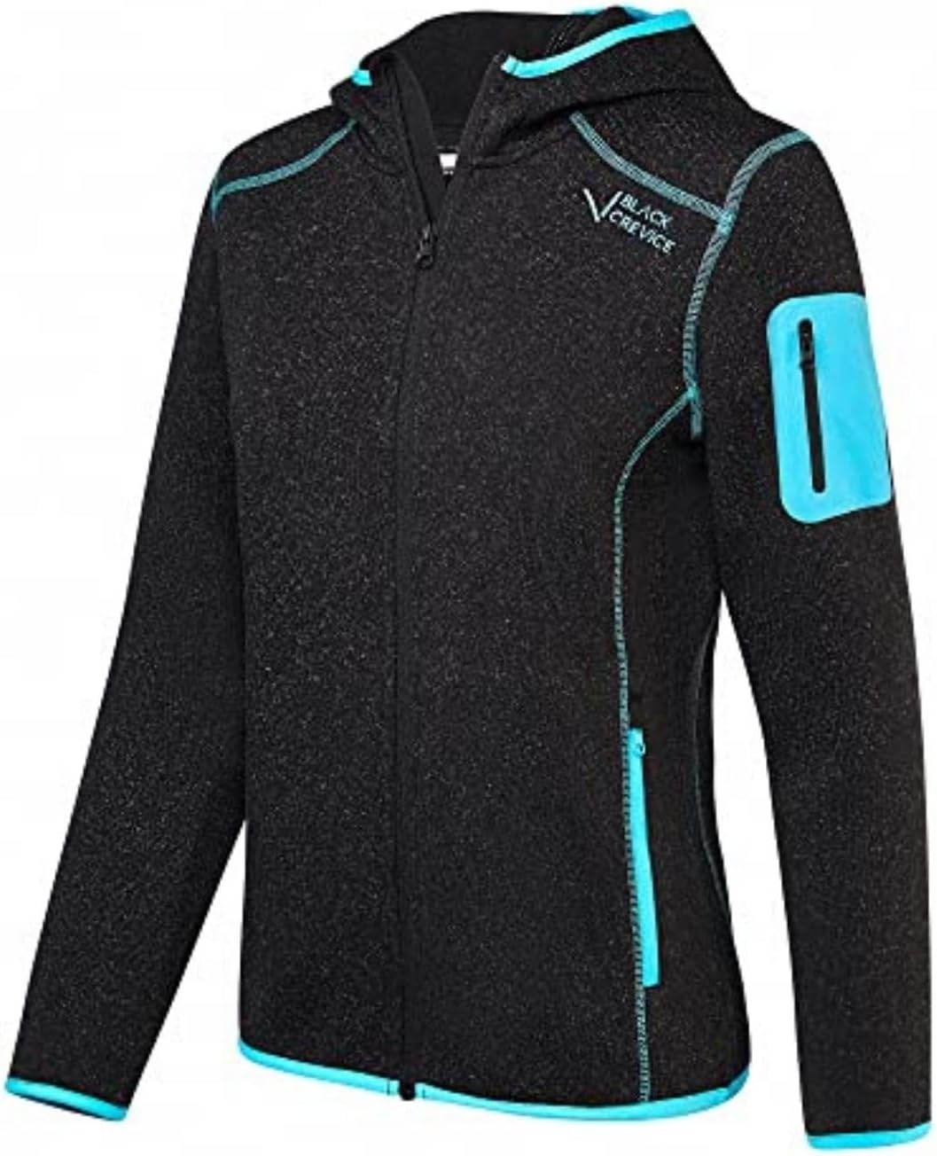 Detalle de Black Crevice Veste polaire en velours côtelé avec capuche femme