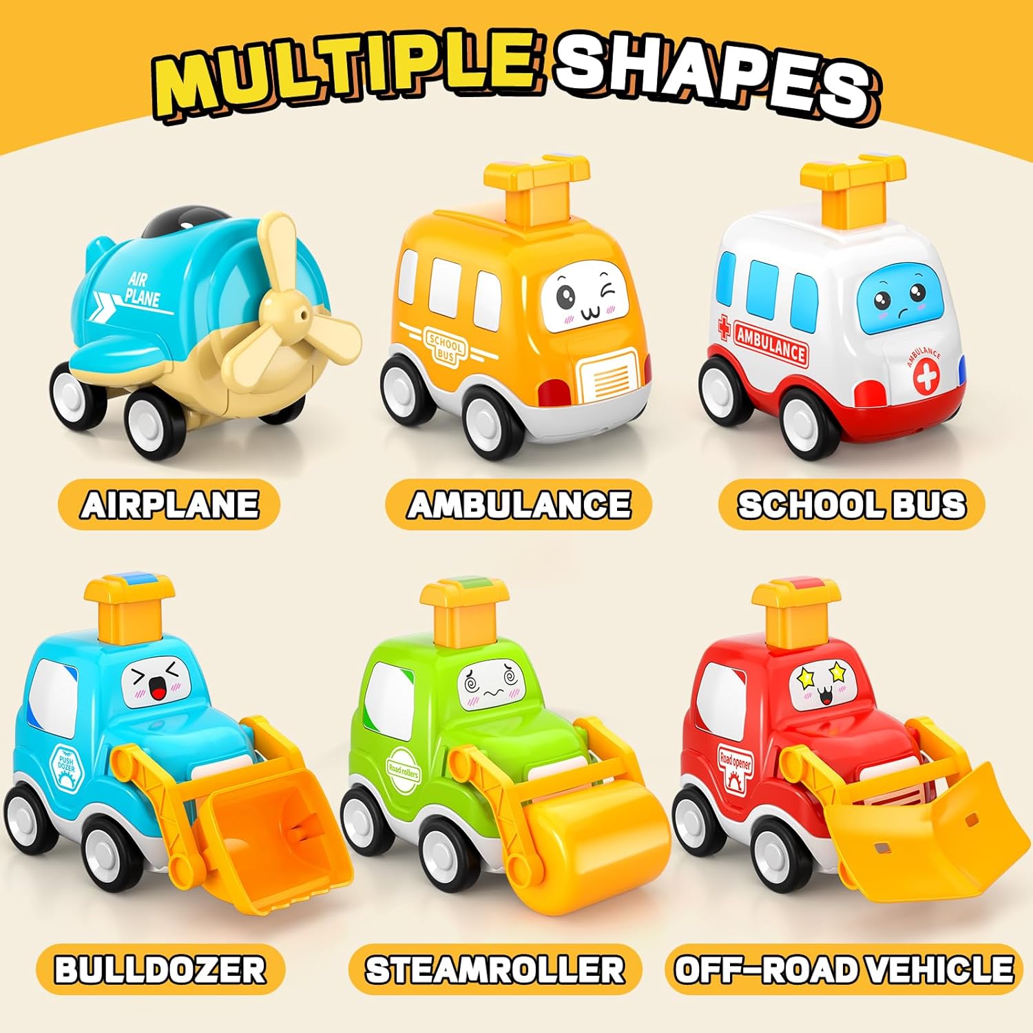 Detalle 2 de Spielzeugautos zum Zurückziehen 6er Set