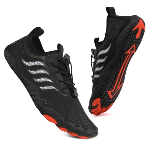 Detalle de Hanani Badeschuhe Wasserschuhe Herren & Damen – Barfußschuhe, Aquaschuhe, Surfschuhe, Schwarz, EU43