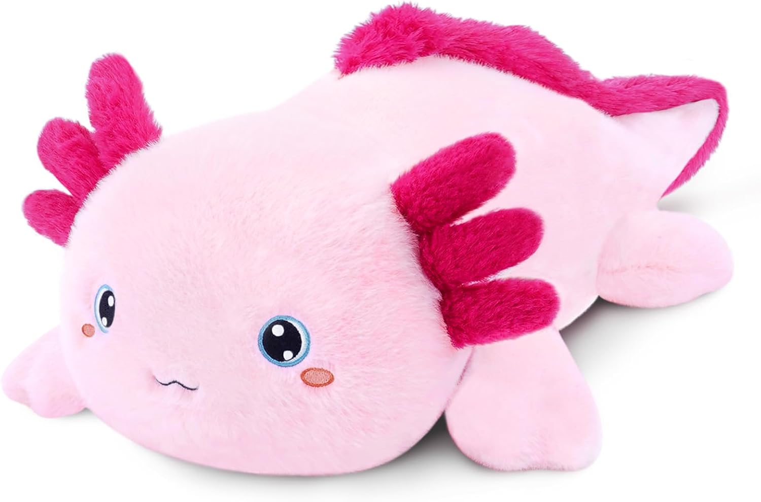 Detalle de SQEQE Weighted Pink Axolotl Plush: Soft Weighted Comfort in 35cm