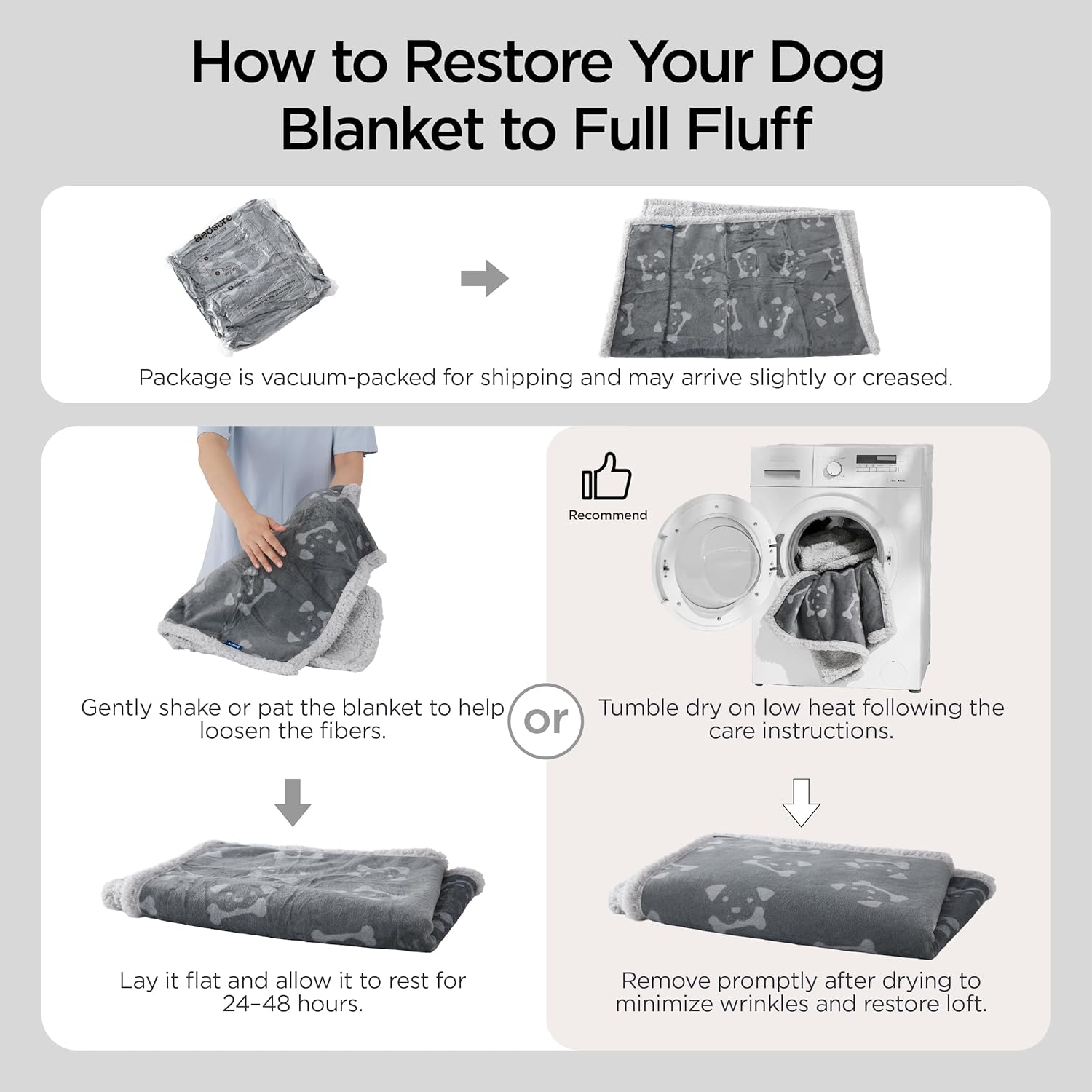 Thumbnail 4 de Bedsure Waterproof Dog Blanket 127x102cm – Reversible washable pet throw for large dogs