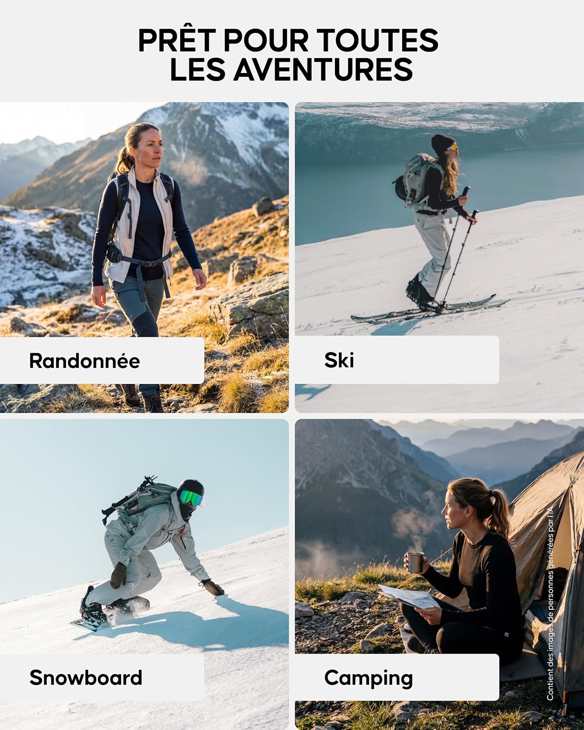 Detalle 1 de DANISH ENDURANCE Merino thermische set voor dames, 250 g/m², isolerend