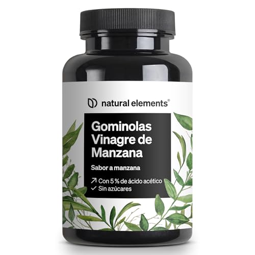 Detalle de Gominolas de vinagre de manzana 120 Gummies con B6, B12, ácido fólico y yodo – Natural Elements