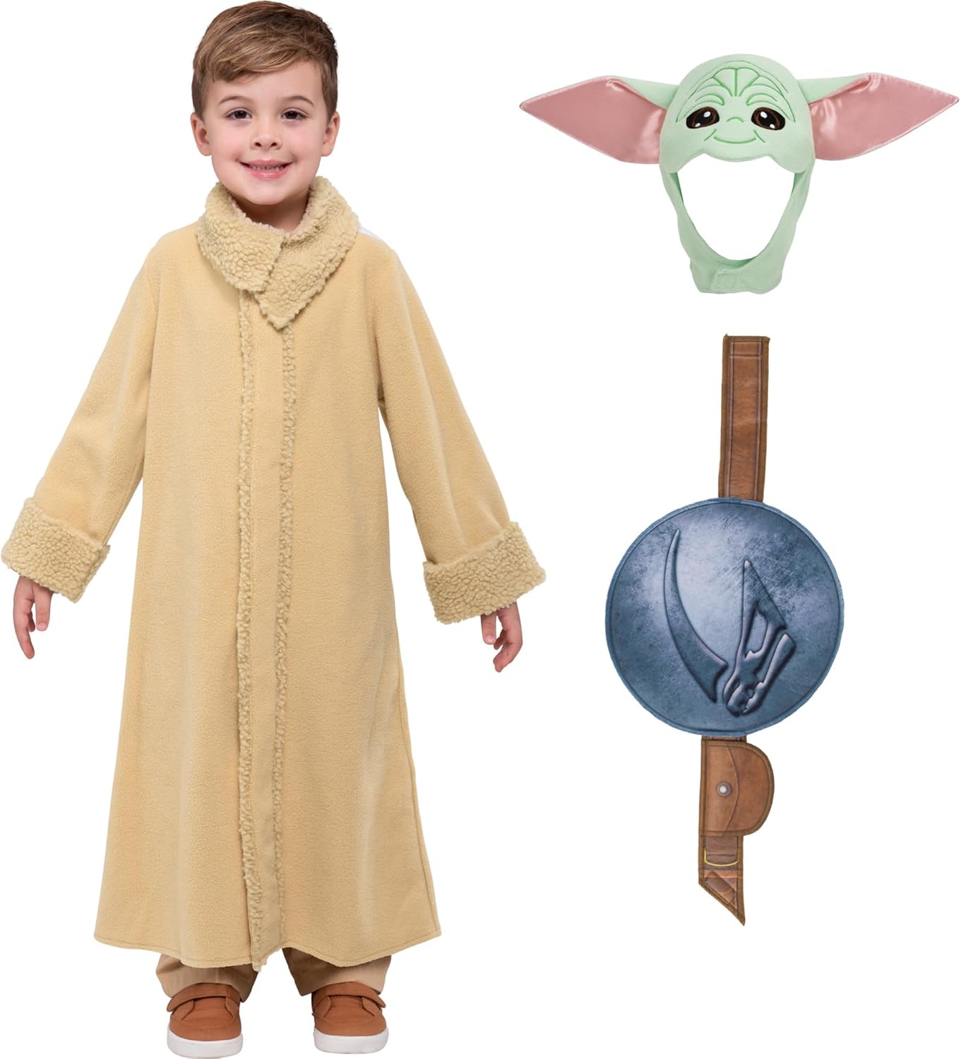 Detalle 2 de STAR WARS Grogu Toddler Halloween Costume, Fabric Robe and Headpiece, 3T-4T