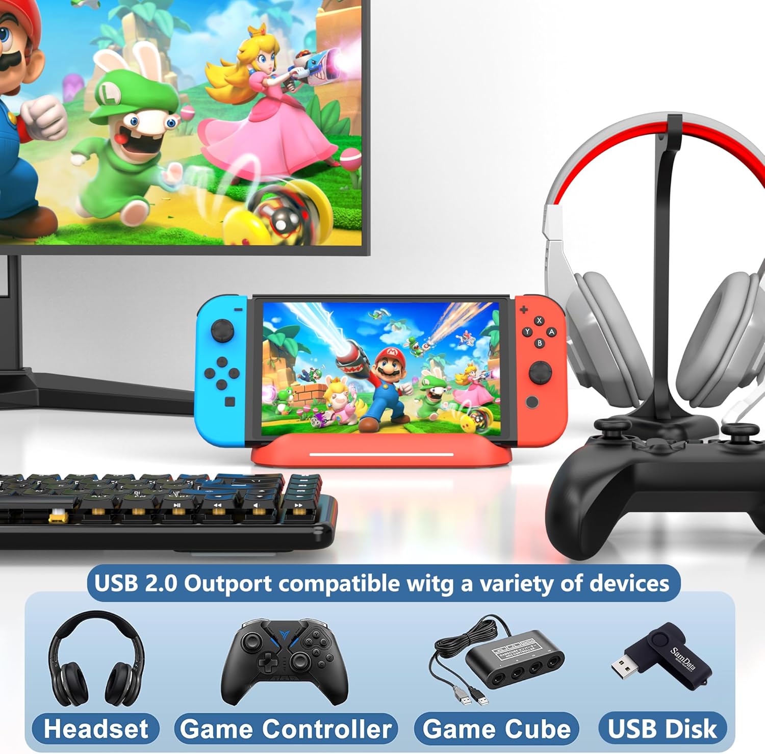 Thumbnail 4 de RREAKA 5-in-1 Switch Dock für Nintendo Switch OLED inkl. HDMI, USB 3.0 & Type‑C Laden