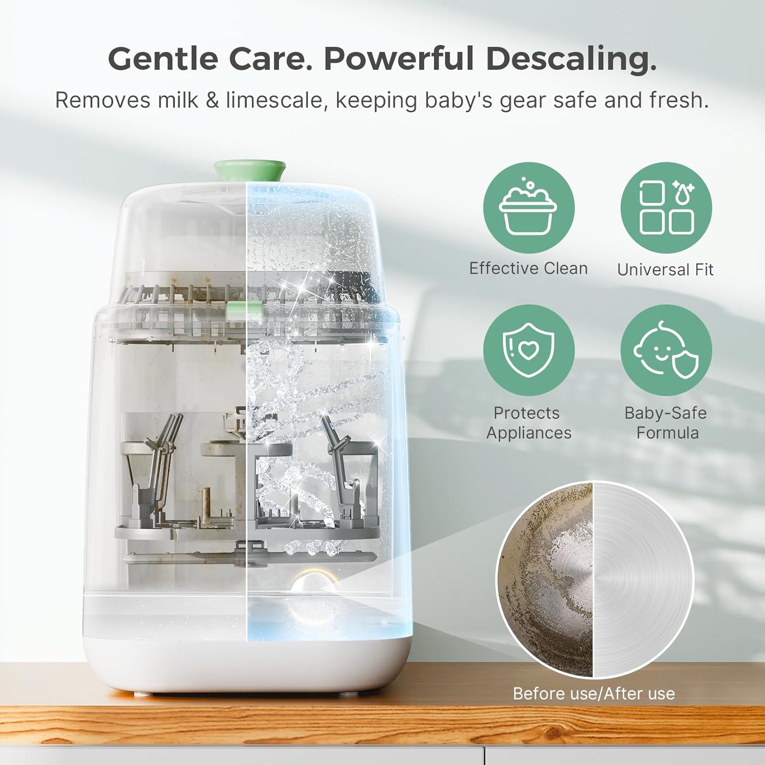 Detalle 2 de Momcozy Descaling Tablets for Baby Bottle Washer 30 Count 🍶