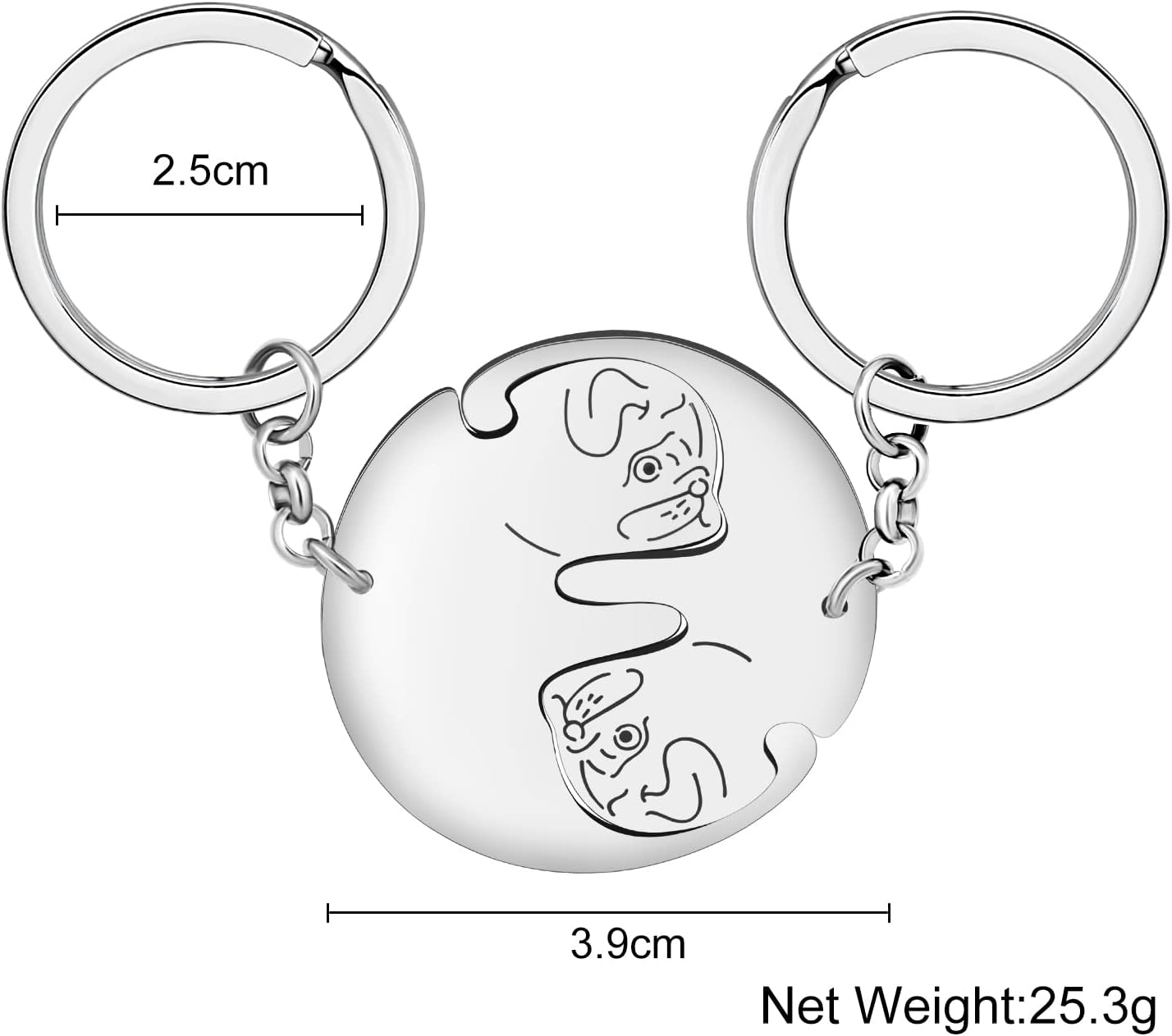 Detalle de RAIDIN Paar Schlüsselanhänger 40 x 40 mm