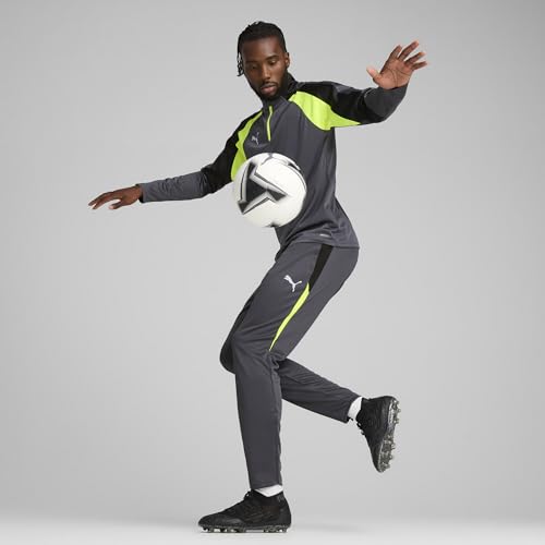 Detalle 2 de PUMA IndividualLIGA Training Pants – Pantaloni da allenamento da uomo, Galactic Gray-Yellow Alert