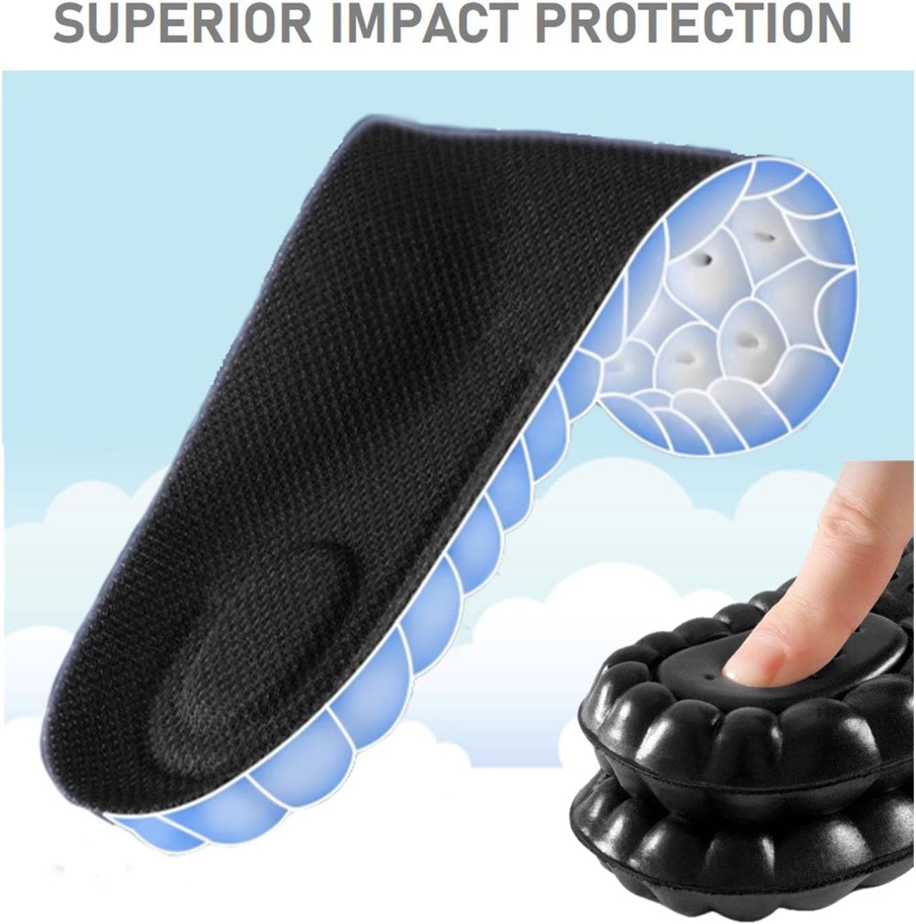 Detalle de VivoFoot 2 Pair Anti-Fatigue Foam Comfort Insole (UK7-10, Black)