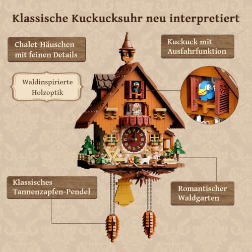 Thumbnail 2 de PANTASY Kuckucksuhr Klemmbausteine – motorisiertes Modell für Erwachsene