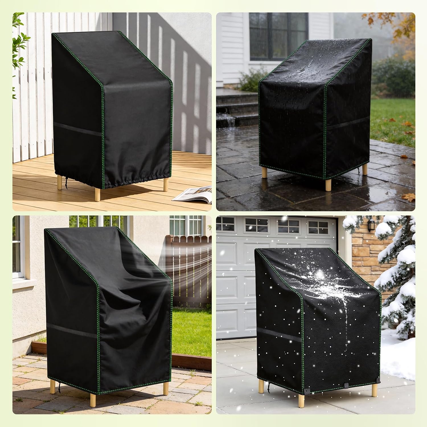 Thumbnail 6 de Zocipro HBT-G037 tuinstoelhoezen, 210D Oxford, waterdicht, verstelbaar, 2 stuks