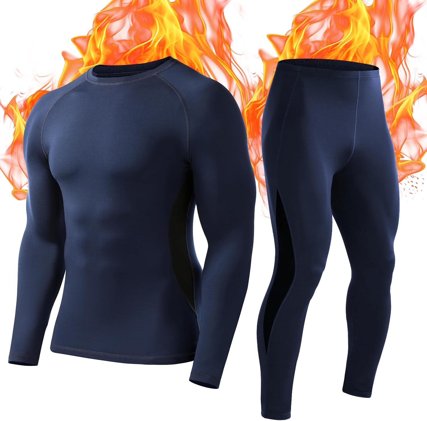 Thumbnail 5 de Roadbox Thermal Underwear Mens, Fleece Lined Base Layer Set with Quick-Dry Breathable Lightweight for Running Cycling Skiing Motorbike Outdoor Work in Winter
Roadbox Thermal Underwear Mens, Fleece L…