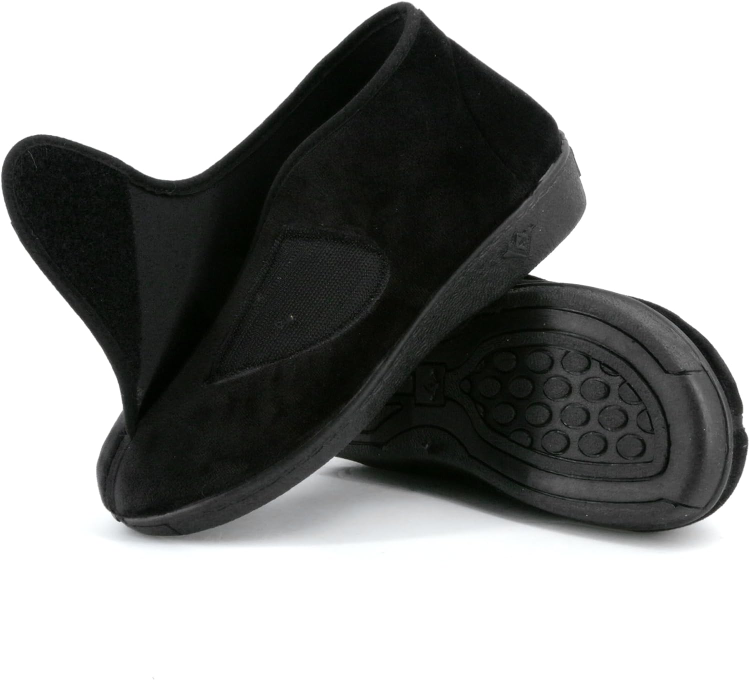Detalle de JOMIX winterpantoffels voor dames met klittenband, warme voering en antislipzool
