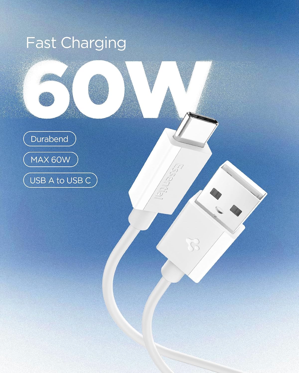 Detalle 2 de Spigen Essential Cavo USB Type-C ricarica rapida 60W (USB-A→USB-C), 2 m
