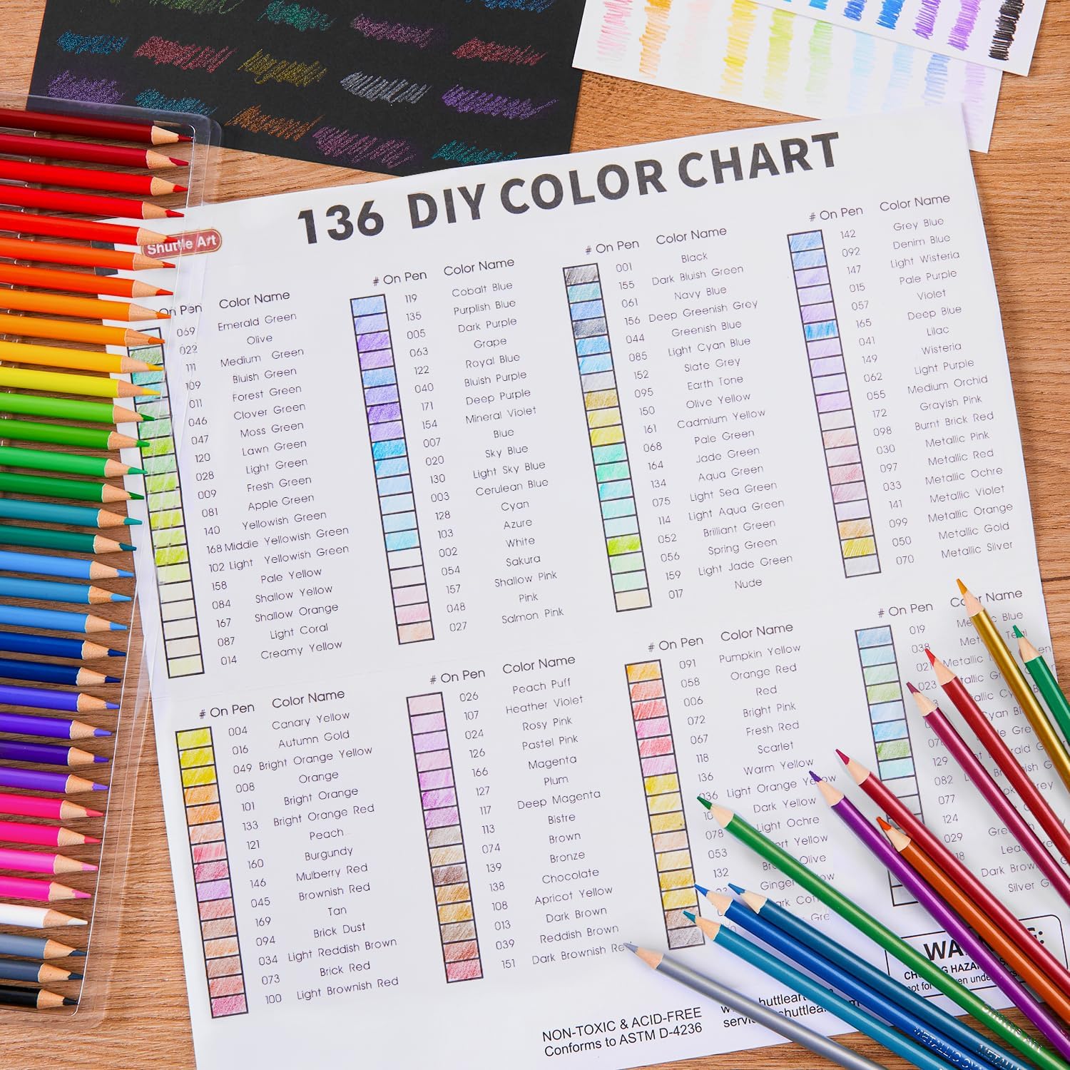 Thumbnail 5 de Shuttle Art 136 Colouring Pencils set (136-colour set) for adult colouring books, doodling and sketching