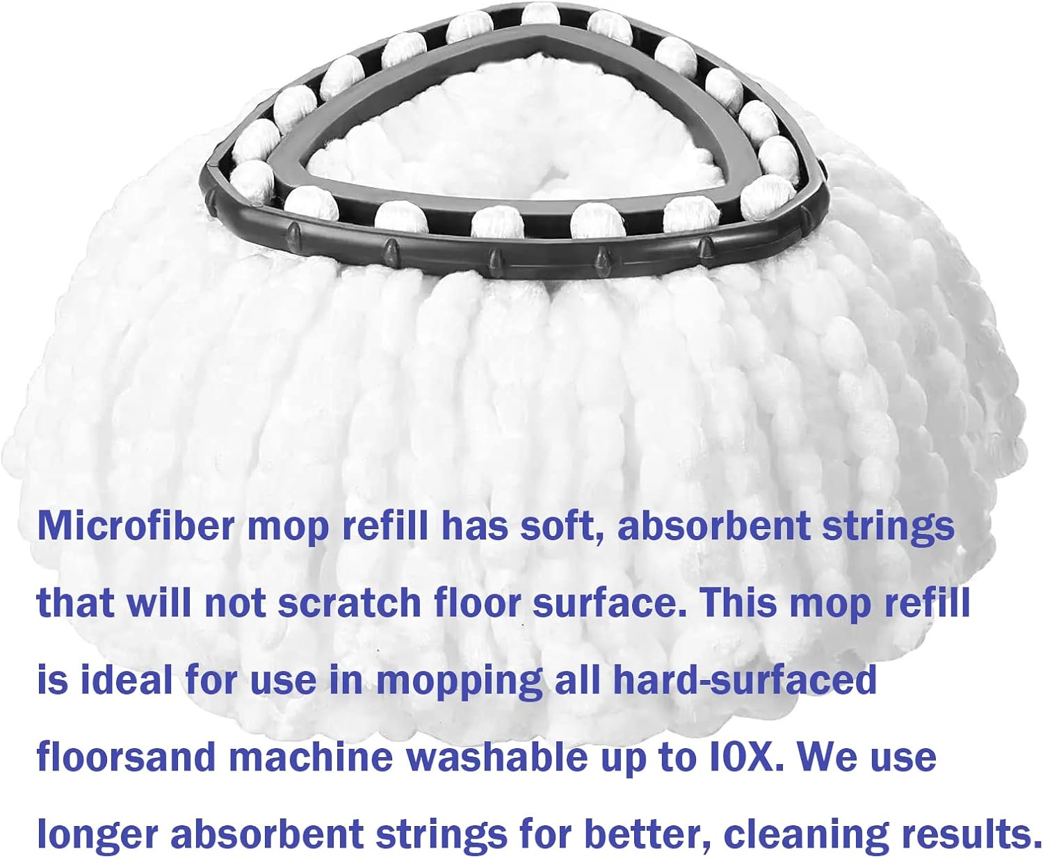 Thumbnail 6 de Spin Mop Replacement Head 4 Pack: Durable Microfiber Refills for Triangular Swivel Mops
