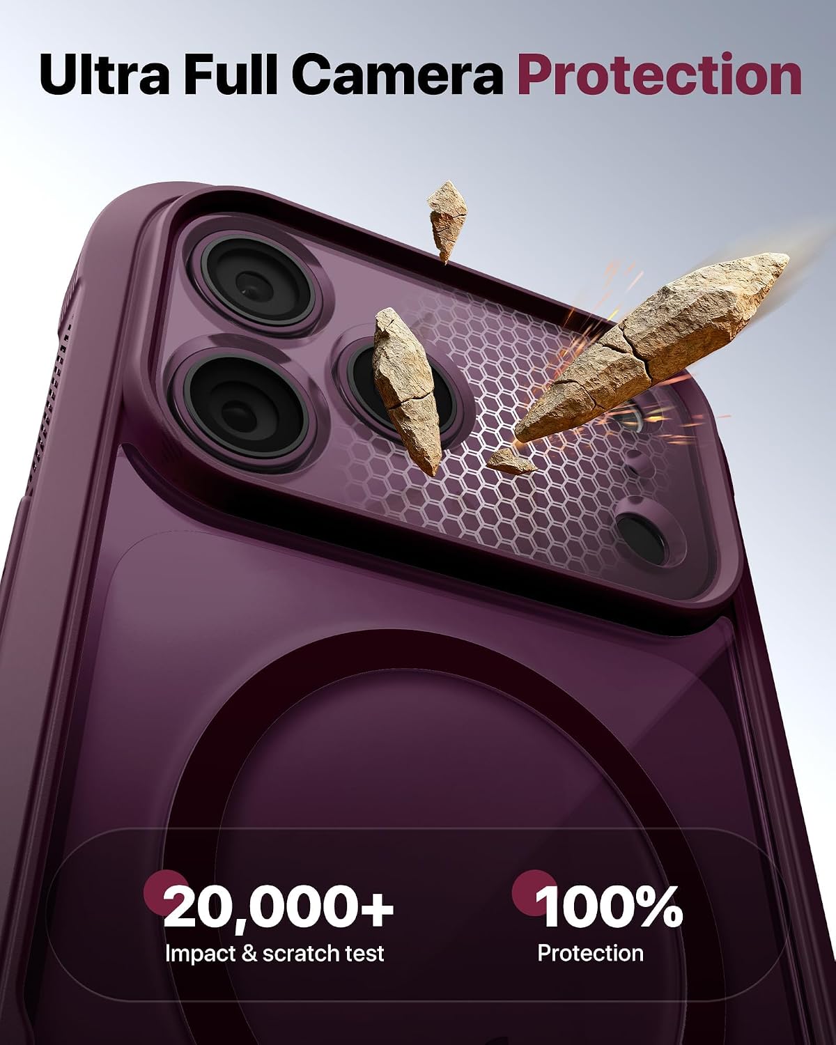 Thumbnail 4 de Diaclara Magnetic Case for iPhone 18 Pro with Screen Protector, Burgundy