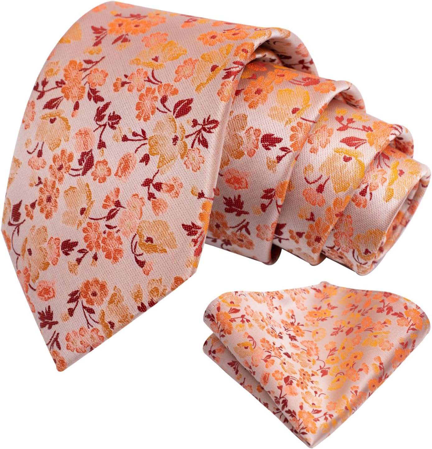 Thumbnail 6 de Alizeal Floral Tie with Pocket Square Set for Business and Wedding