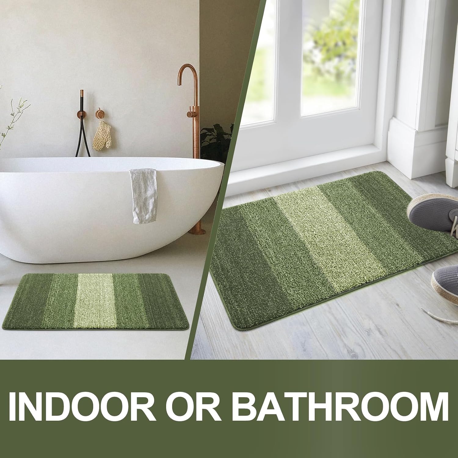 Thumbnail 6 de Homaxy Indoor Door Mats (80 x 120 cm, Green) – Machine Washable Non-Slip Dirt Trapper Entrance Rug