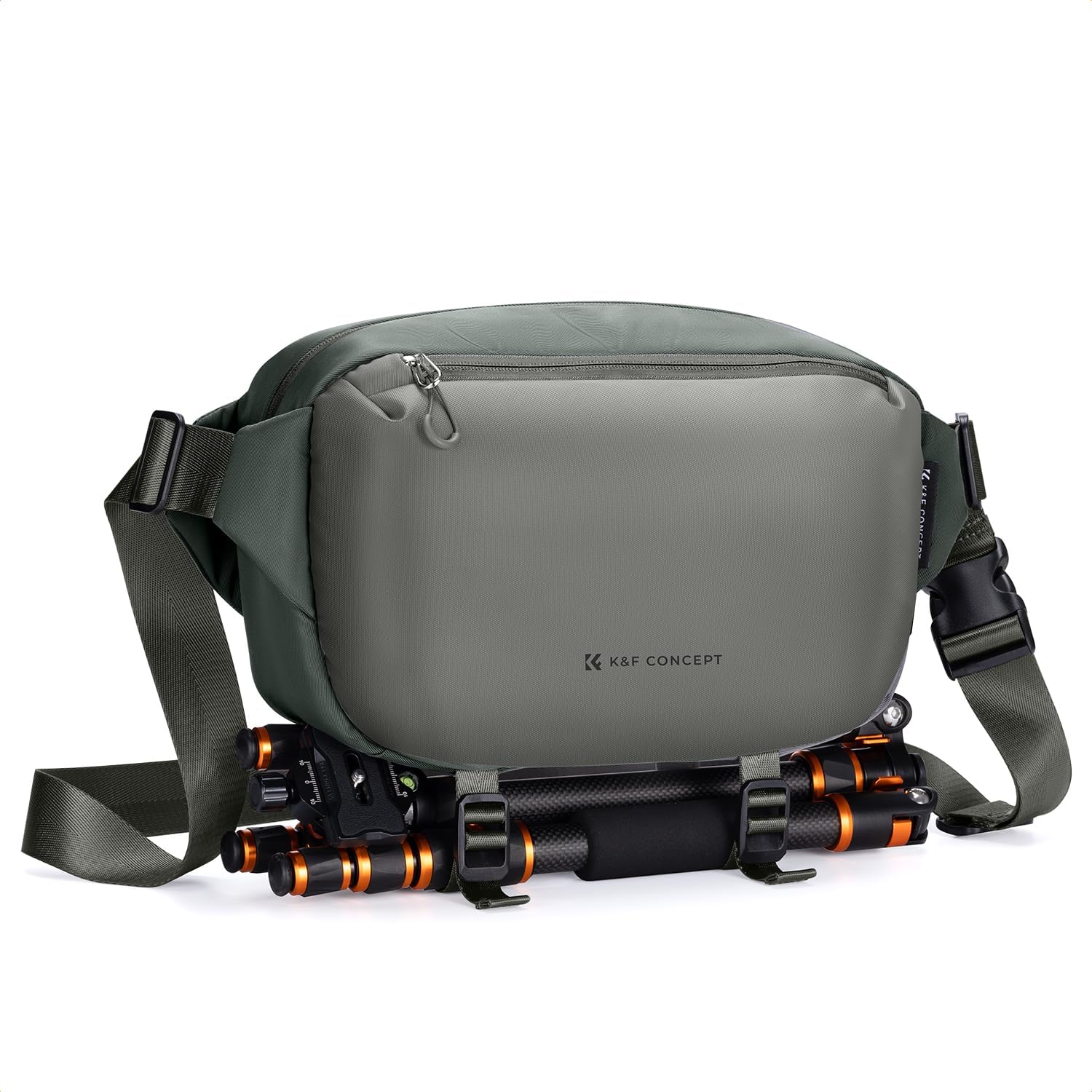 Detalle de K&F CONCEPT Camera Sling Bag for DSLR, Lenses & Tripod – Single Shoulder Crossbody Case