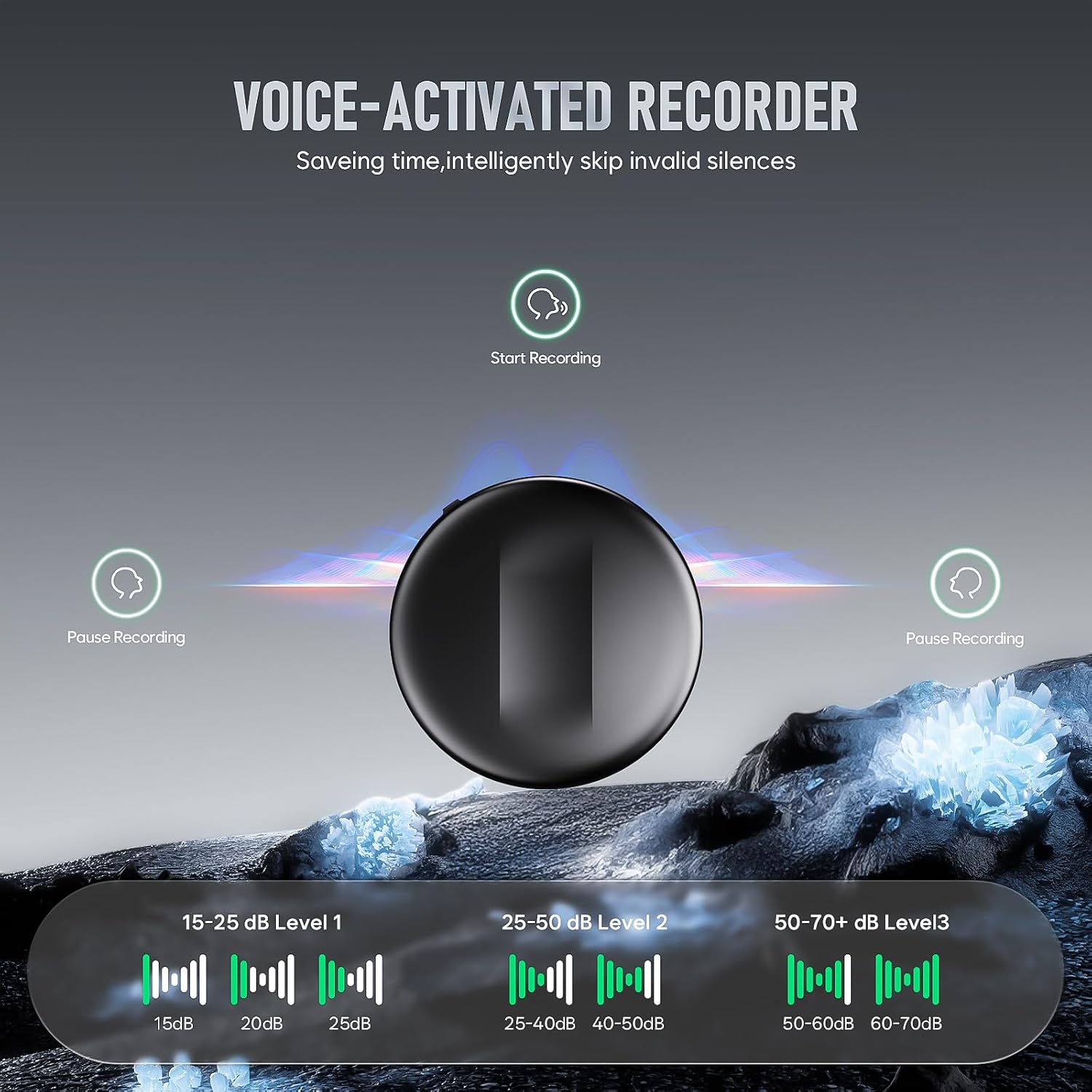 Thumbnail 6 de Yigeliter Voice Activated Recorder, 136GB, 1536kbps HD Recording