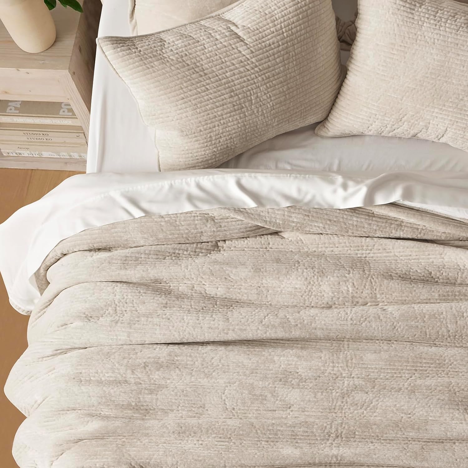 Thumbnail 3 de EVERGRACEHOME Velvet Quilt King 104"