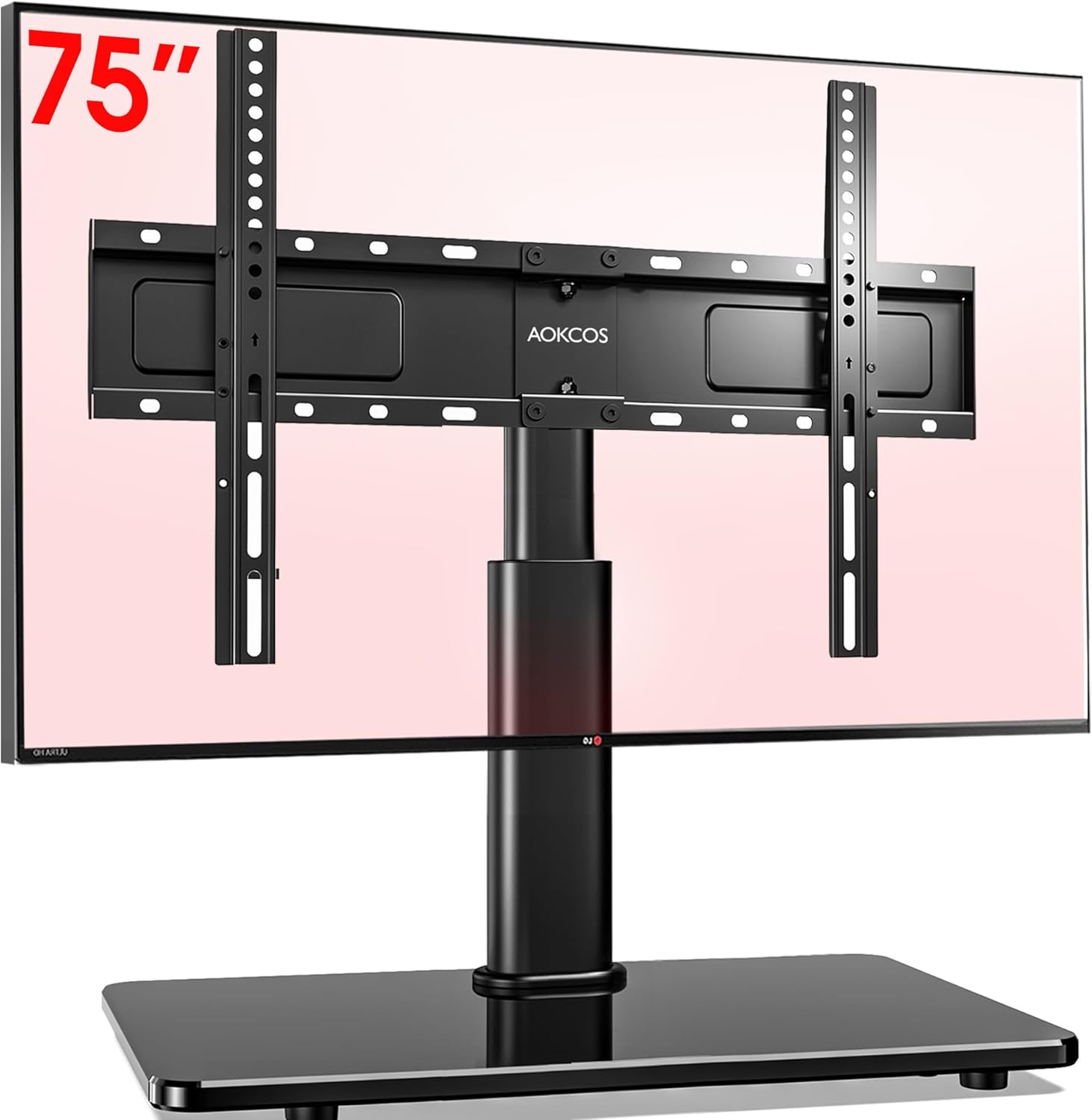 Detalle de AOKCOS TV Standfuss: Höheneinstellung 900 mm, neigbar & schwenkbar für 32–75 Zoll Fernseher