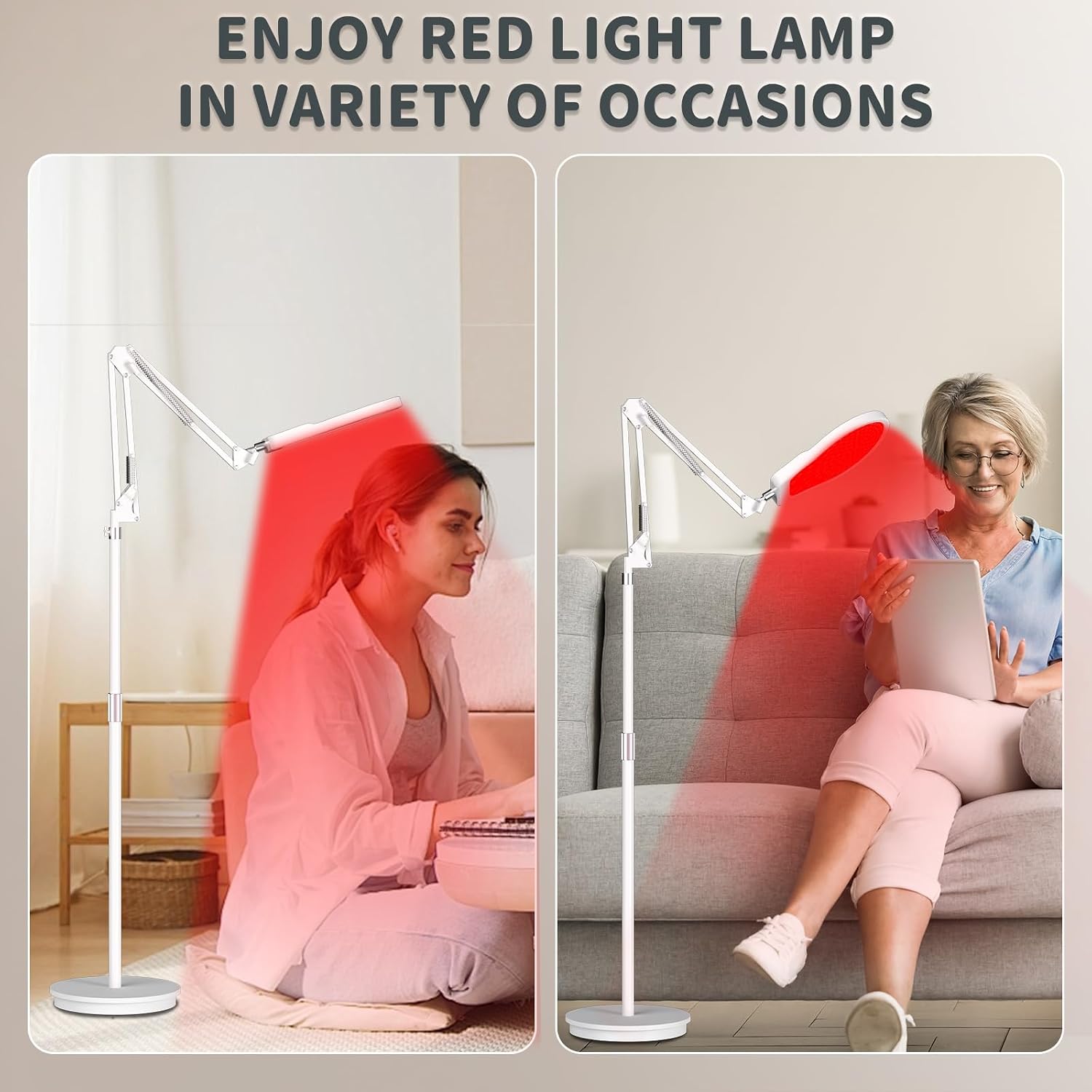 Thumbnail 3 de Devowellte LLD-FLOOR-BK-150LED-WHITE Red Light Lamp with Tripod, 150 LEDs