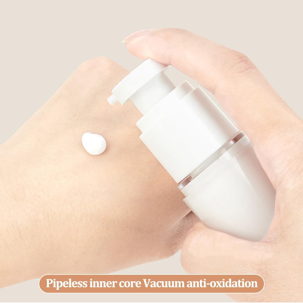 Detalle de XUEYENST 3Pcs Transparent Airless Pump Bottles – Refillable Travel Cosmetic Containers (15ml, 30ml, 50ml)