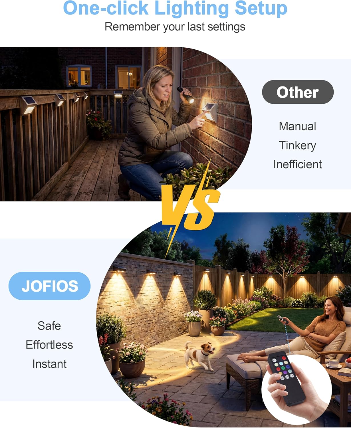 Thumbnail 4 de JOFIOS wl15-t2-with Remote Control-B-12PK Solar Fence Lights, 12 Pack, RGB