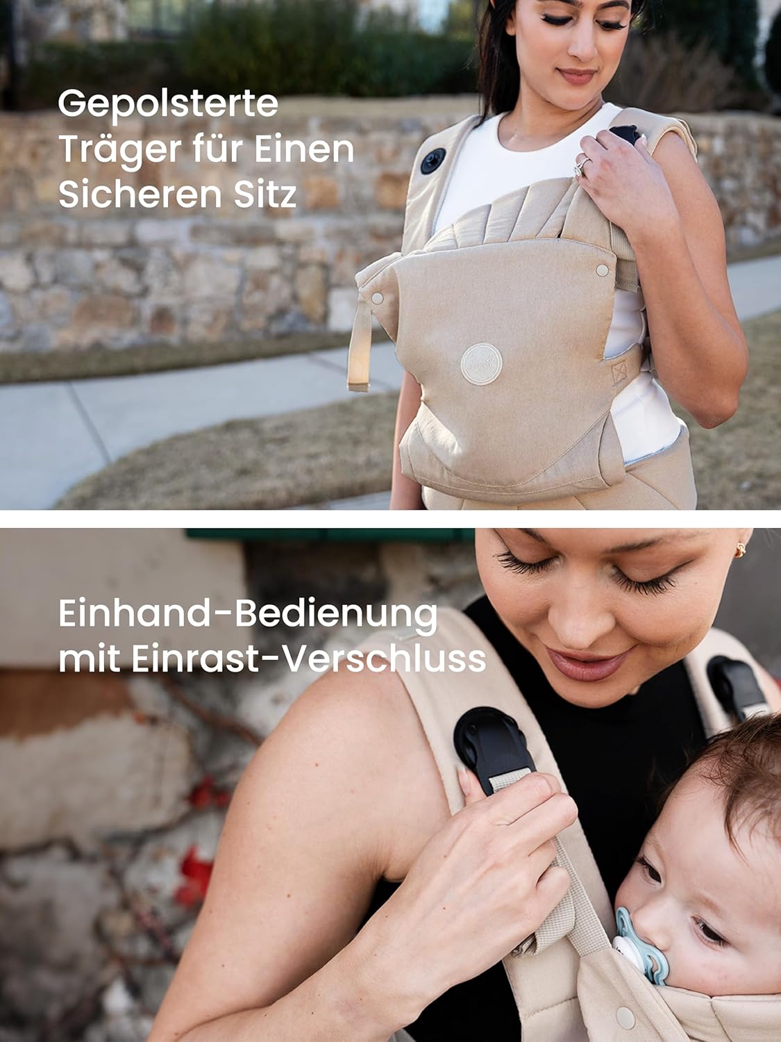 Thumbnail 1 de Grownsy Babytrage mit Ein-Klick-Schnalle und Kopfstütze (3–20 kg) – khaki