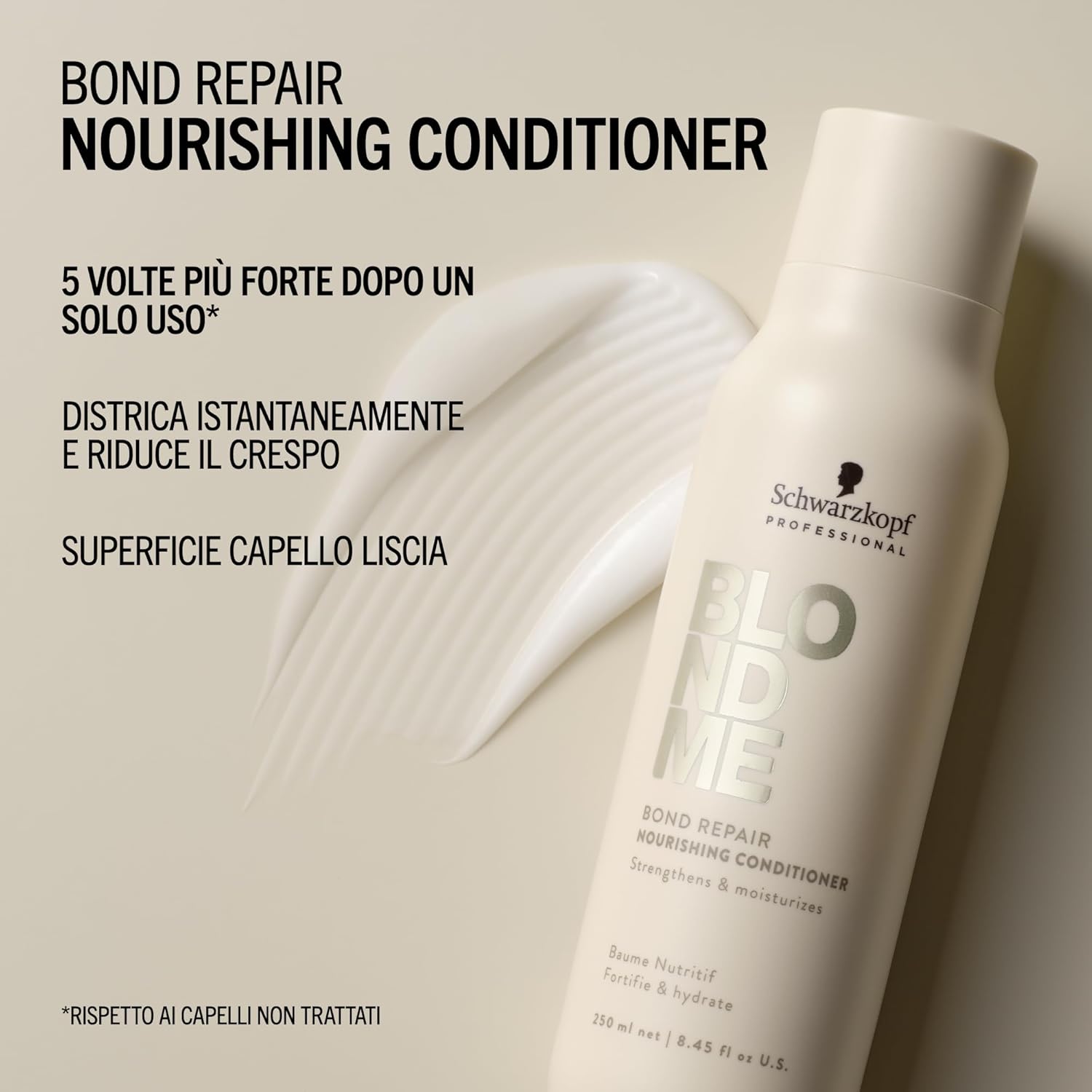Thumbnail 2 de Schwarzkopf Professional BLONDME Bond Repair Nourishing Conditioner – Balsamo Nutriente Riparatore, Olio di Mandorla e Tè Bianco, 250 ml