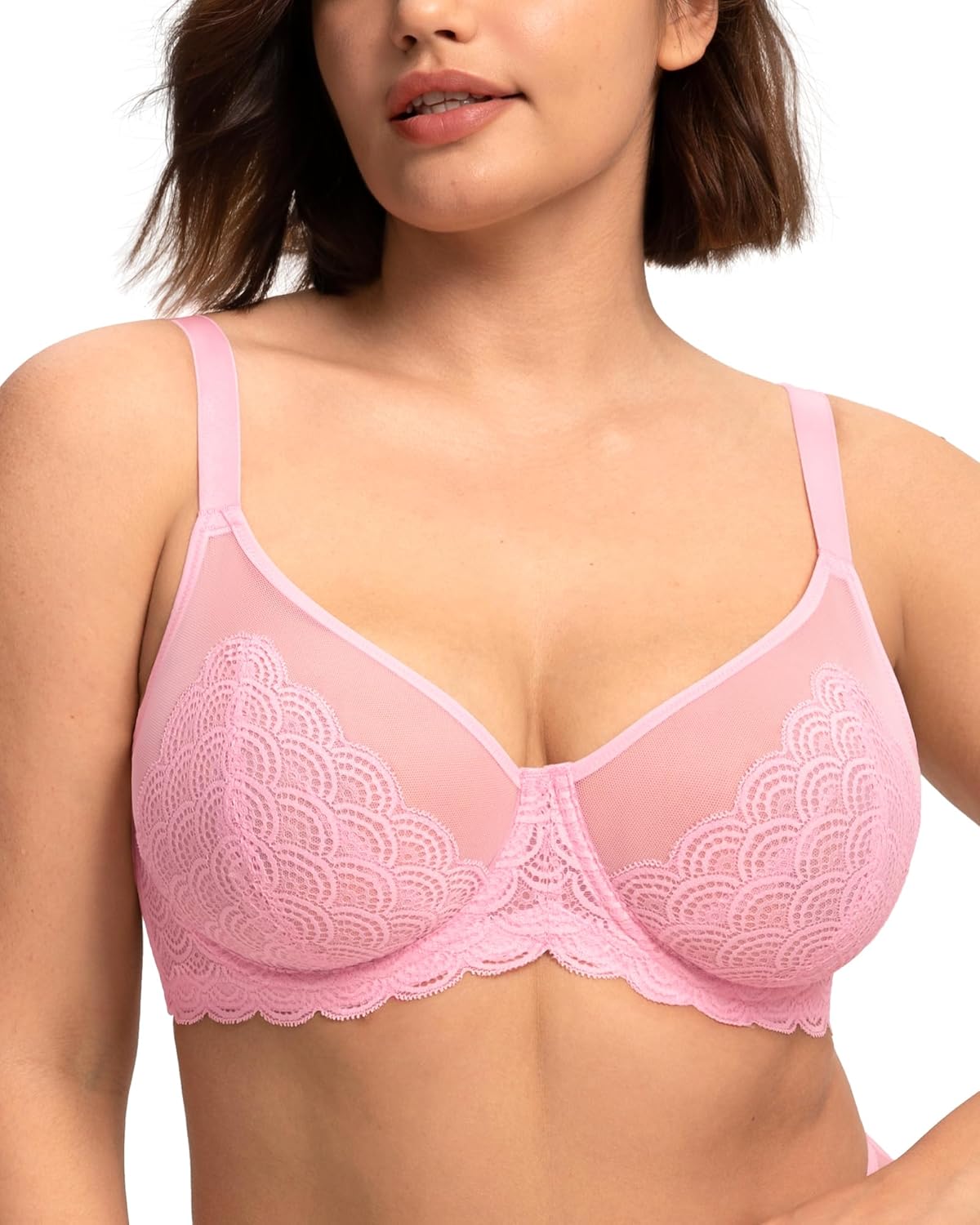 Thumbnail 1 de HSIA Mermaid Scales Minimizer Bra for Large Bust – Full Coverage Lace Plus Size