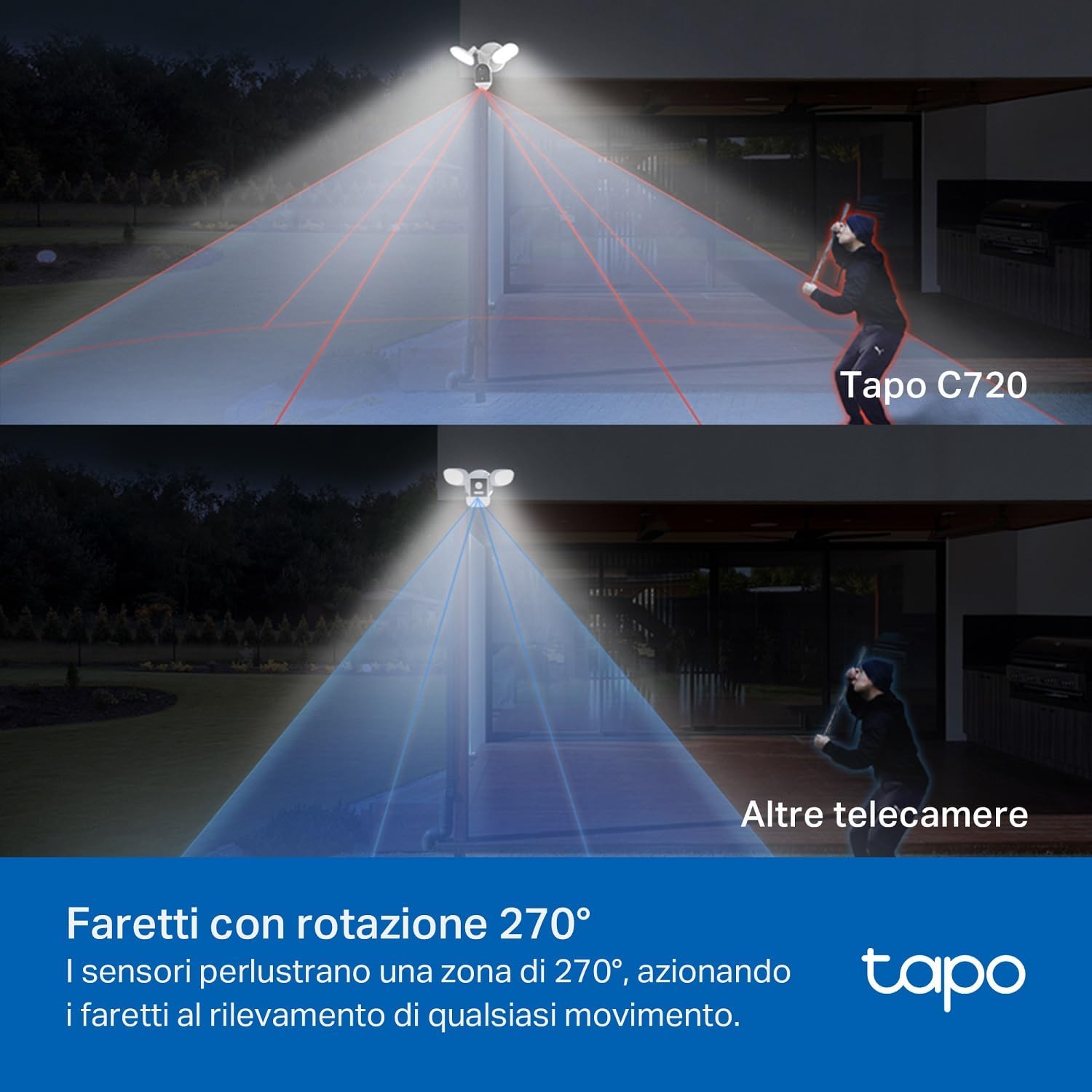 Thumbnail 4 de Tapo C720 Telecamera Wi‑Fi esterno 2K 4MP con visione a colori e proiettori 2.800 lumen